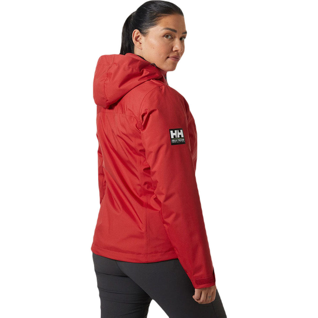 Helly Hansen Official Helly Hansen Women's Red Crew Hooded Midlayer Jacket 2.0