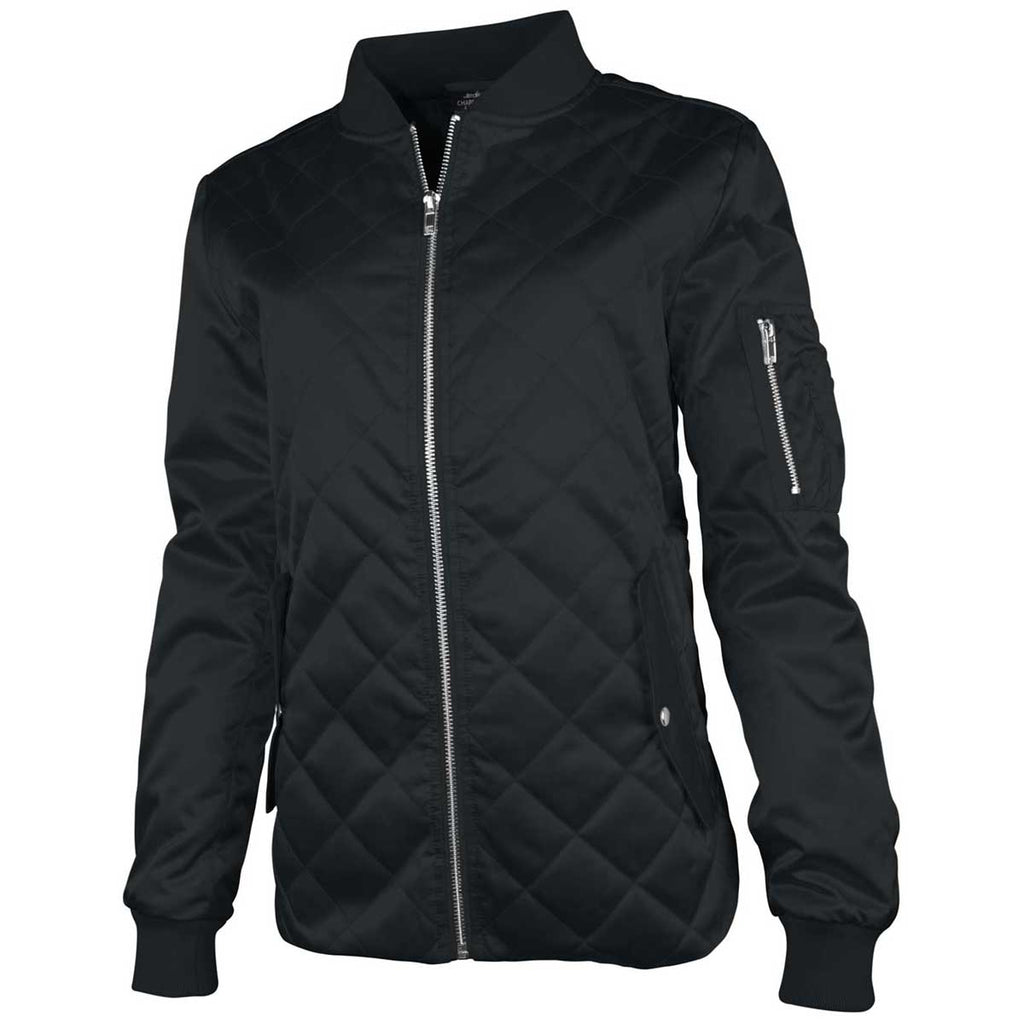 Charles River Classic Charles River Women's Black Quilted Boston Flight Jacket