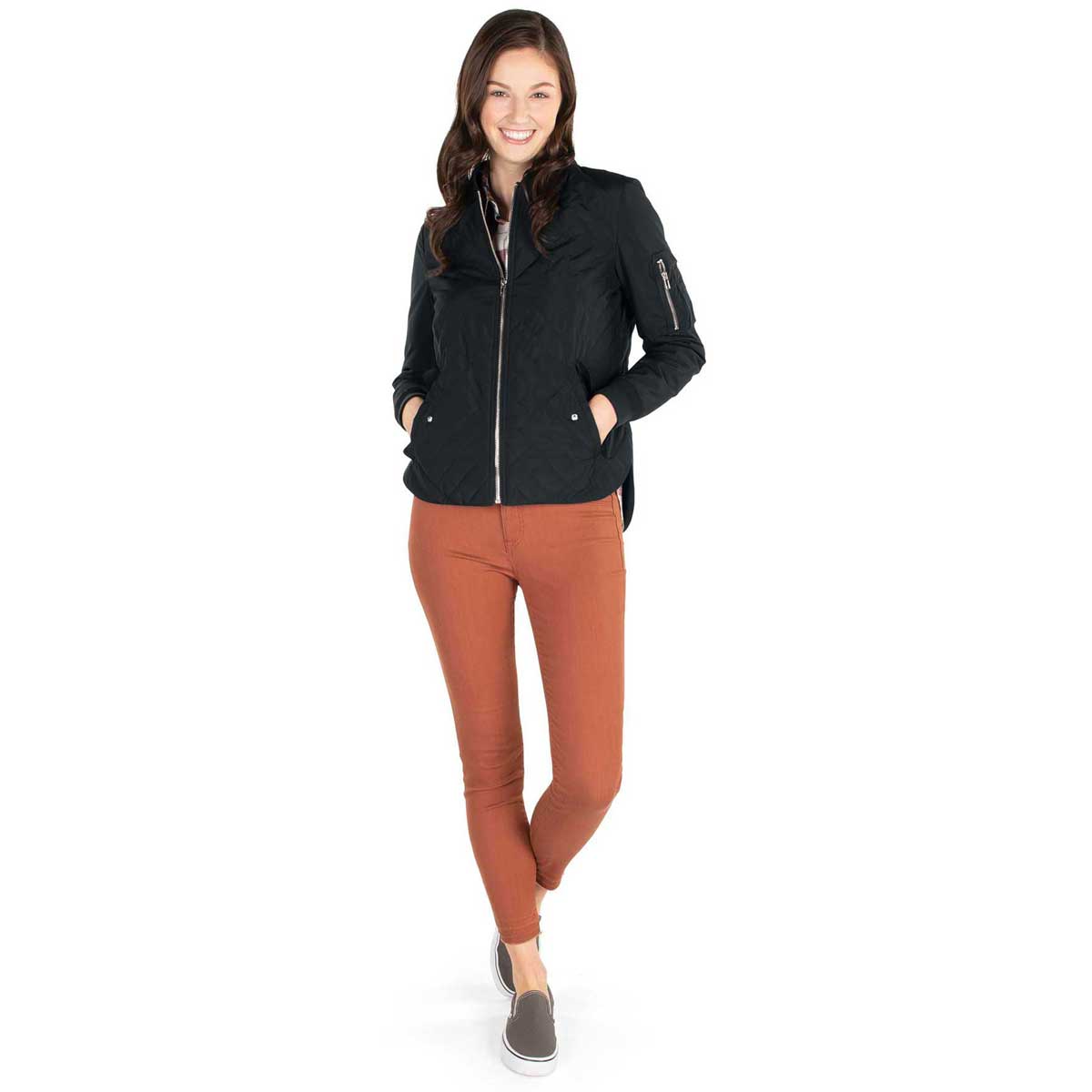 Charles River Classic Charles River Women's Black Quilted Boston Flight Jacket