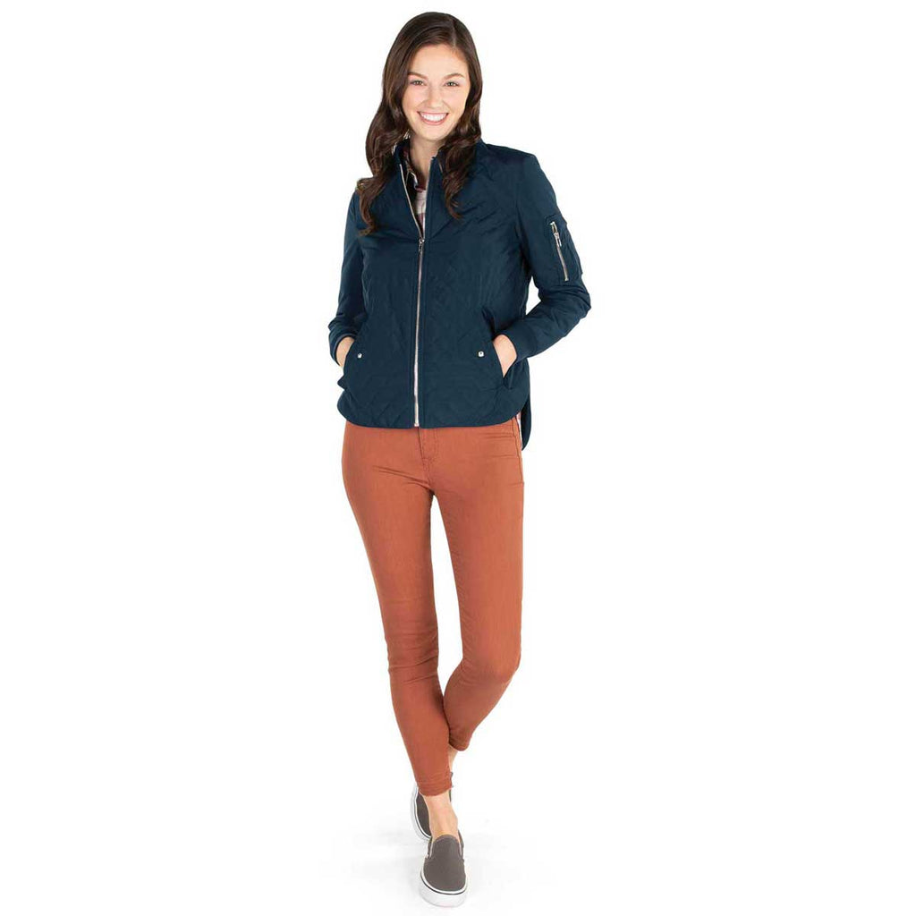 Charles River Charles River Women's Navy Quilted Boston Flight Jacket