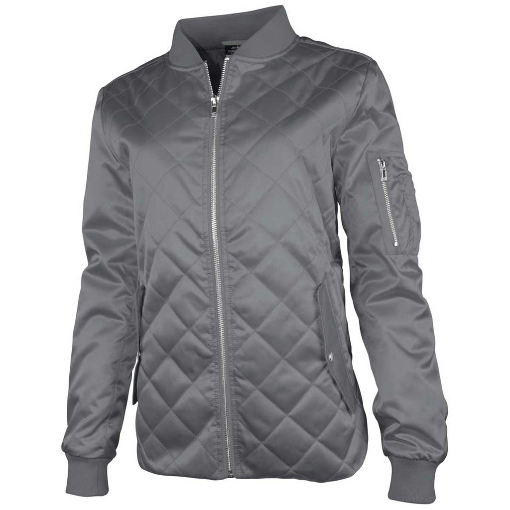 Charles River Charles River Women's Grey Quilted Boston Flight Jacket