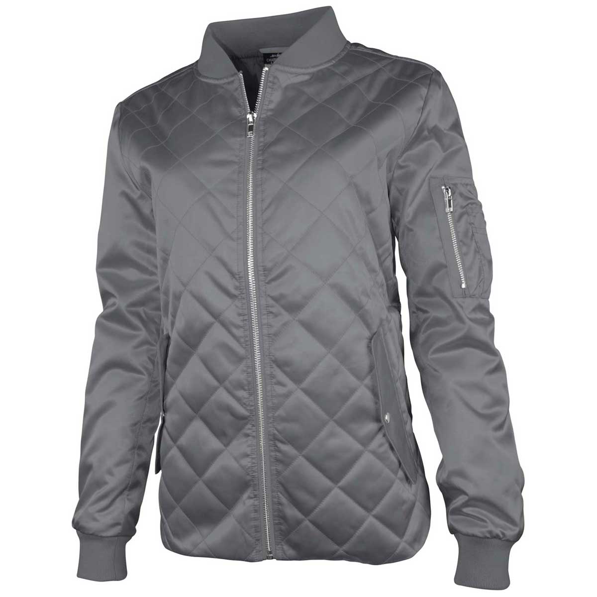 Charles River Charles River Women's Grey Quilted Boston Flight Jacket