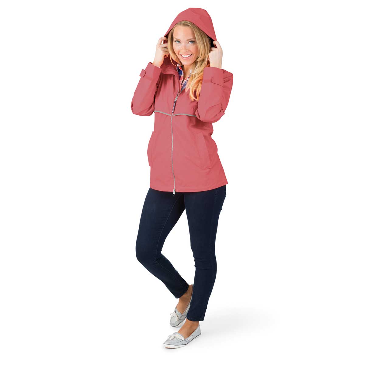 Charles River Charles River Women's Mauve/Reflective New Englander Rain Jacket