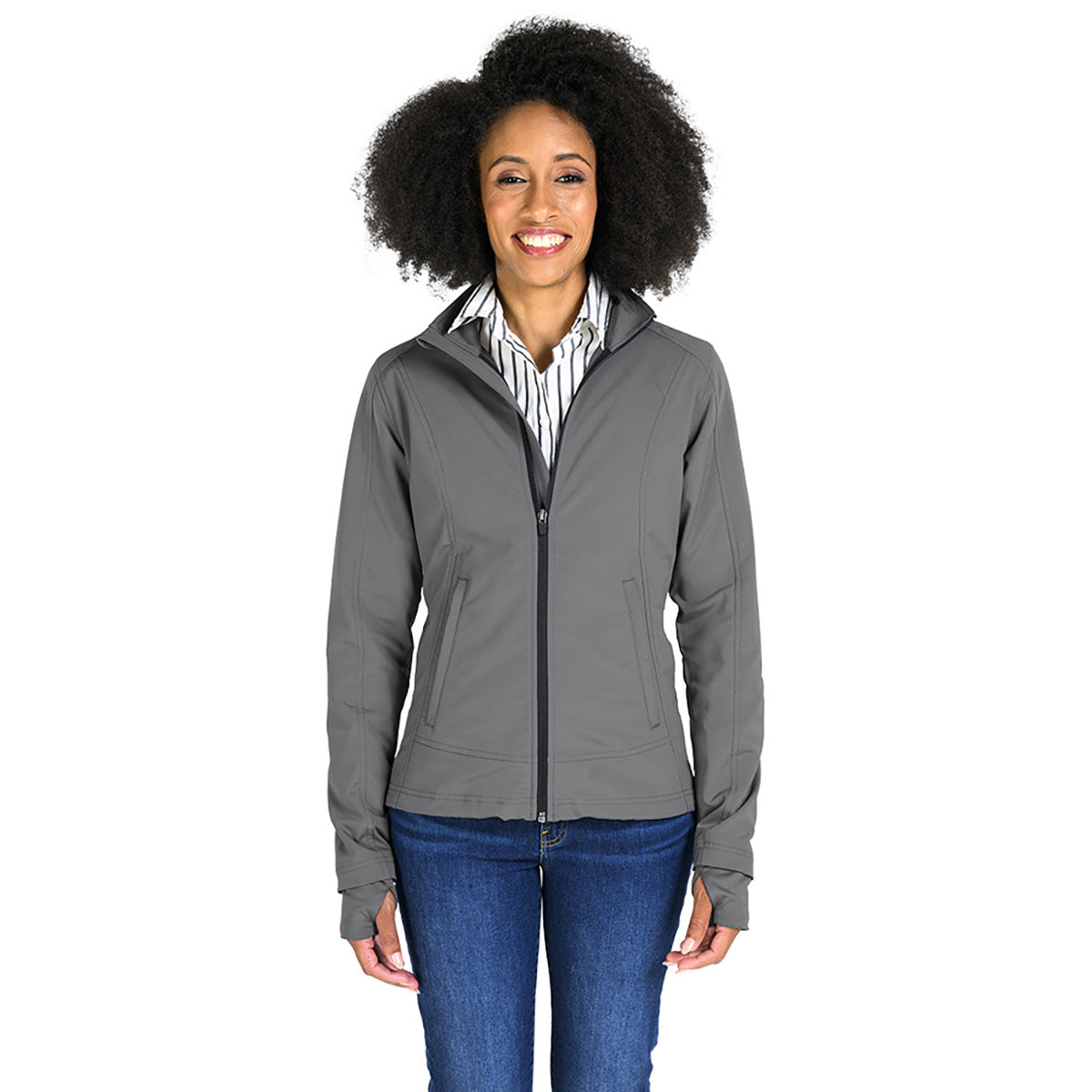 Charles River Charles River Women's Steel Grey Axis Soft Shell Jacket