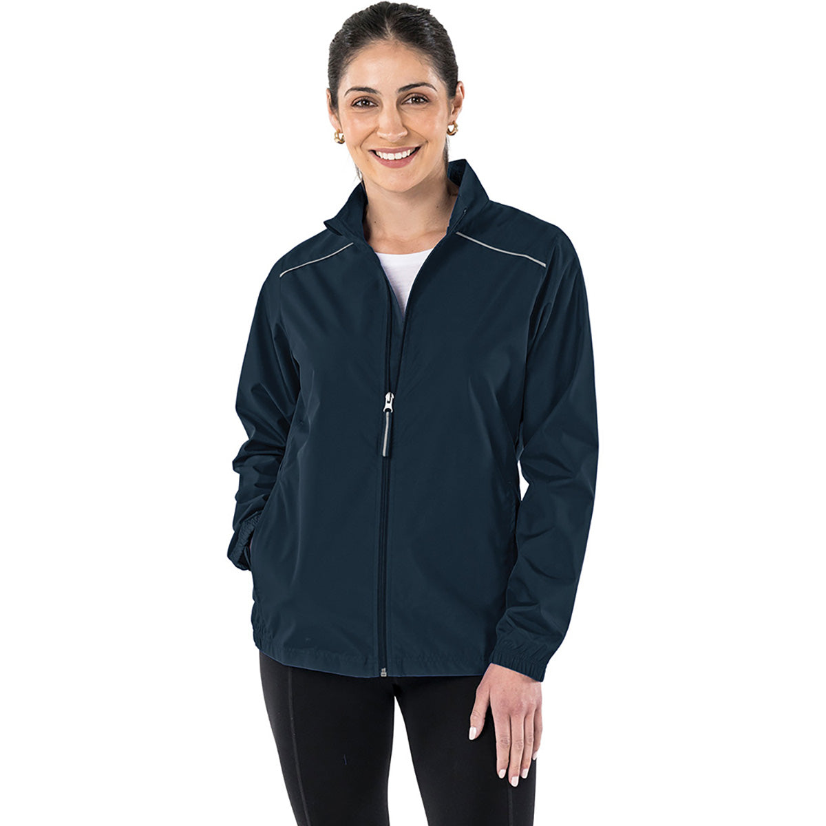 Charles River Charles River Women's Navy Skyline Pack-N-Go Full Zip Reflective Jacket