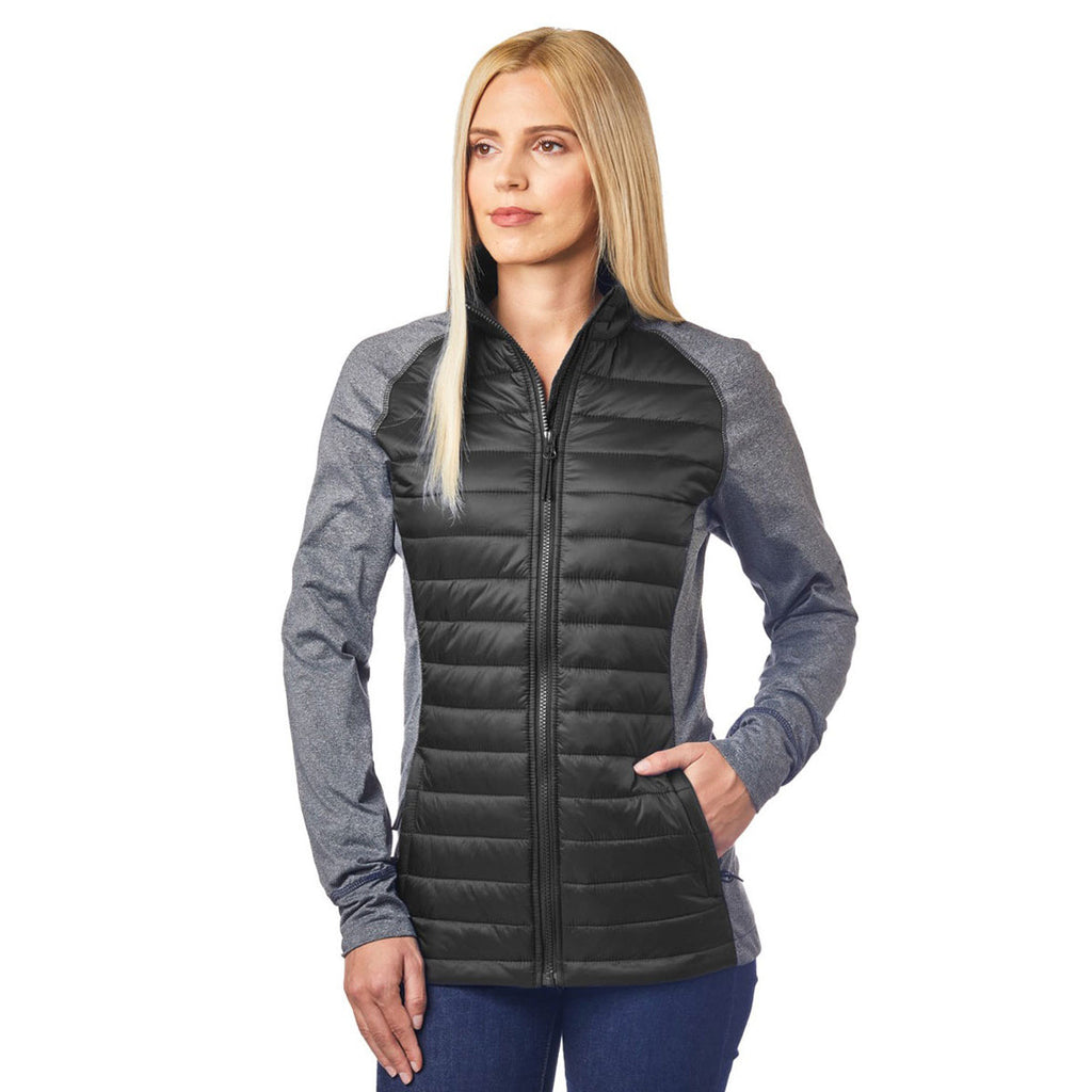 Landway Classic Landway Women's Black/ Grey Refuge Hybrid Lightweight Puffer