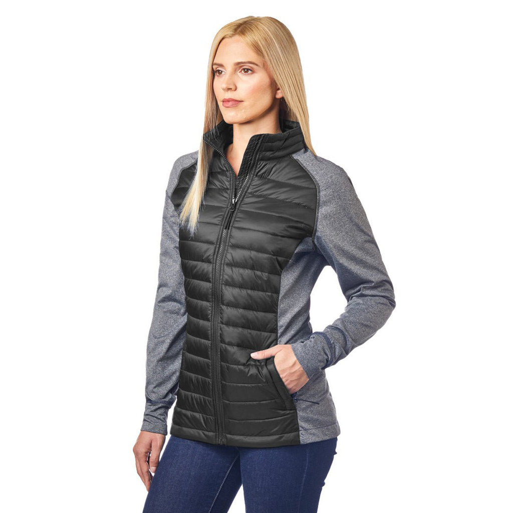 Landway Classic Landway Women's Black/ Grey Refuge Hybrid Lightweight Puffer