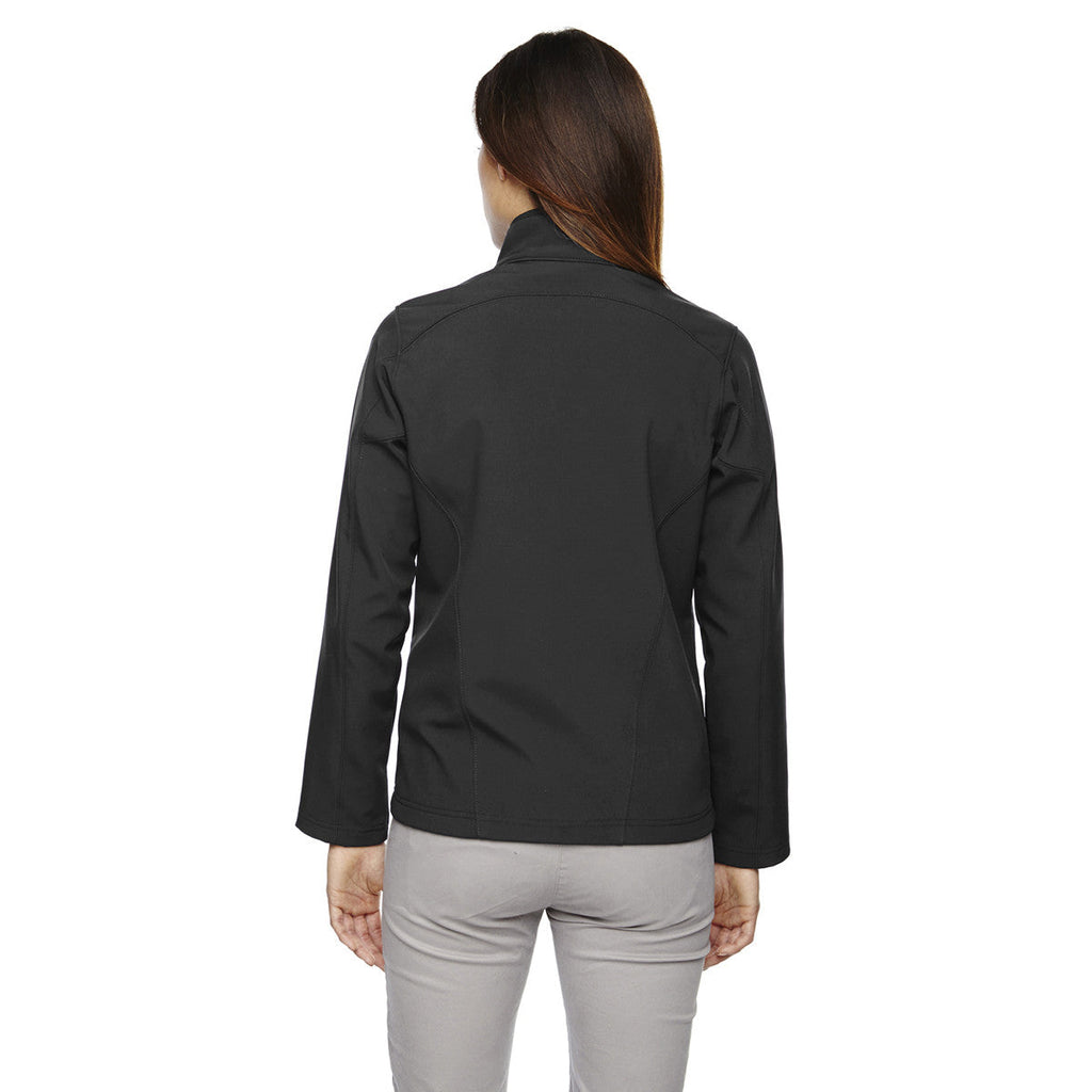 Core 365 Core 365 Women's Black Cruise Two-Layer Fleece Bonded Soft Shell Jacket