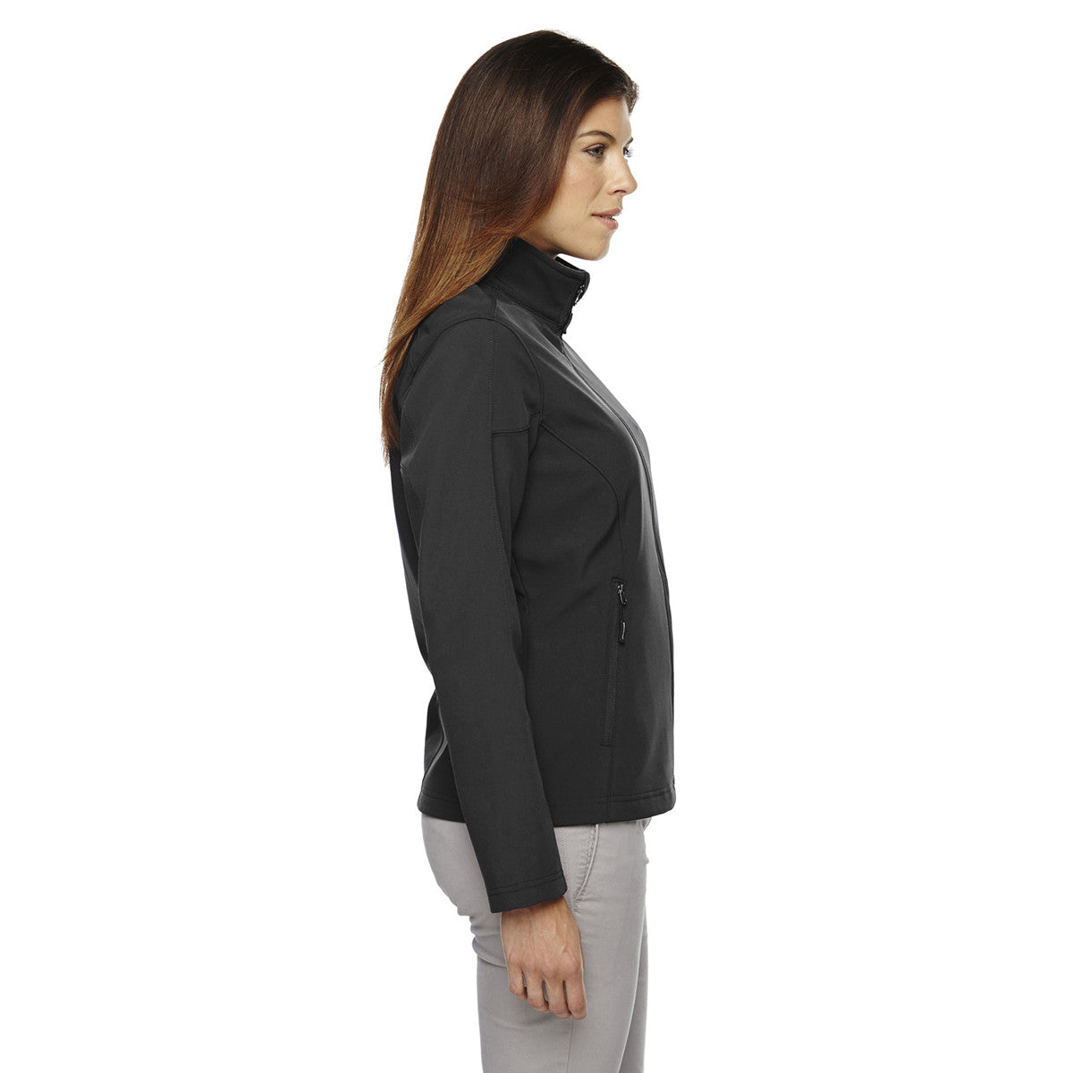 Core 365 Core 365 Women's Black Cruise Two-Layer Fleece Bonded Soft Shell Jacket