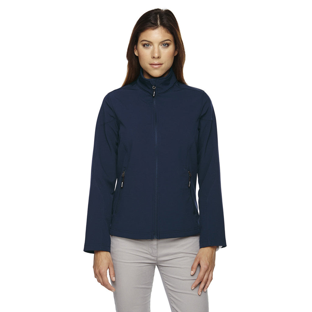 Core 365 Core 365 Women's Classic Navy Cruise Two-Layer Fleece Bonded Soft Shell Jacket