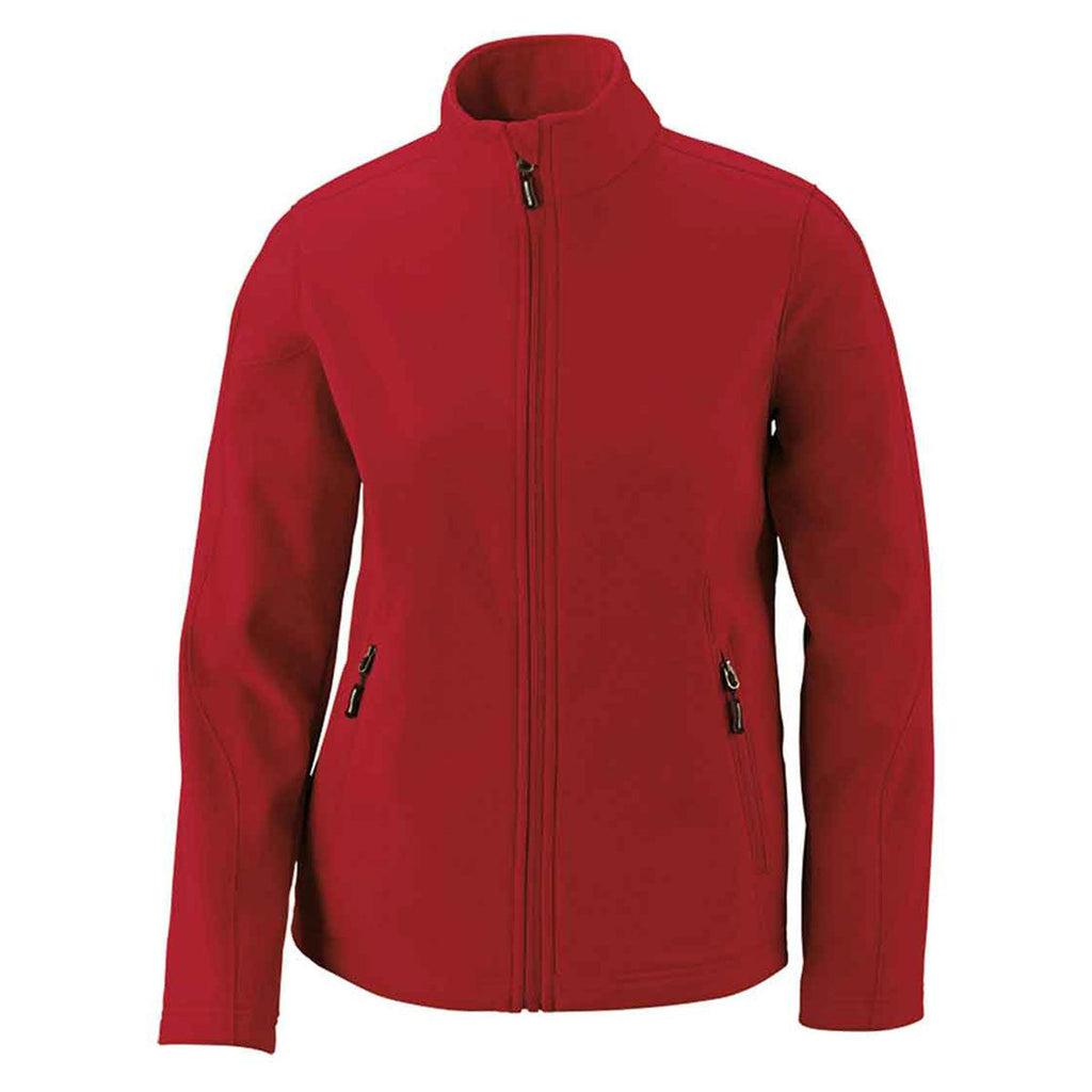 Core 365 Core 365 Women's Classic Red Cruise Two-Layer Fleece Bonded Soft Shell Jacket