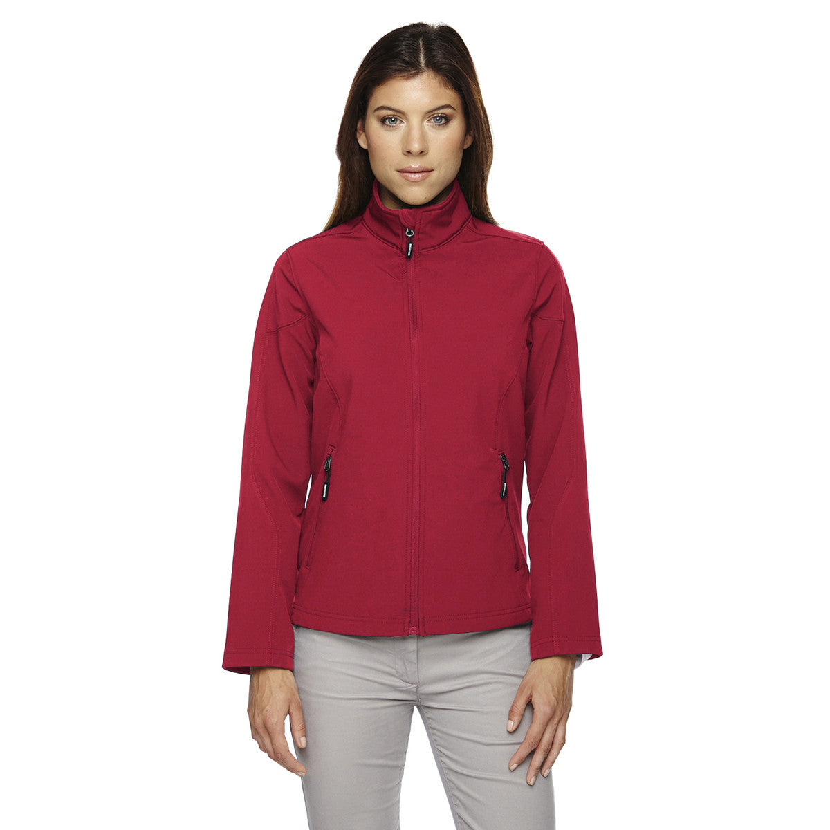 Core 365 Core 365 Women's Classic Red Cruise Two-Layer Fleece Bonded Soft Shell Jacket