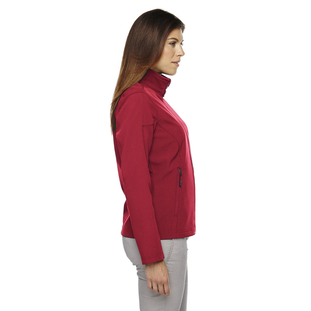 Core 365 Core 365 Women's Classic Red Cruise Two-Layer Fleece Bonded Soft Shell Jacket