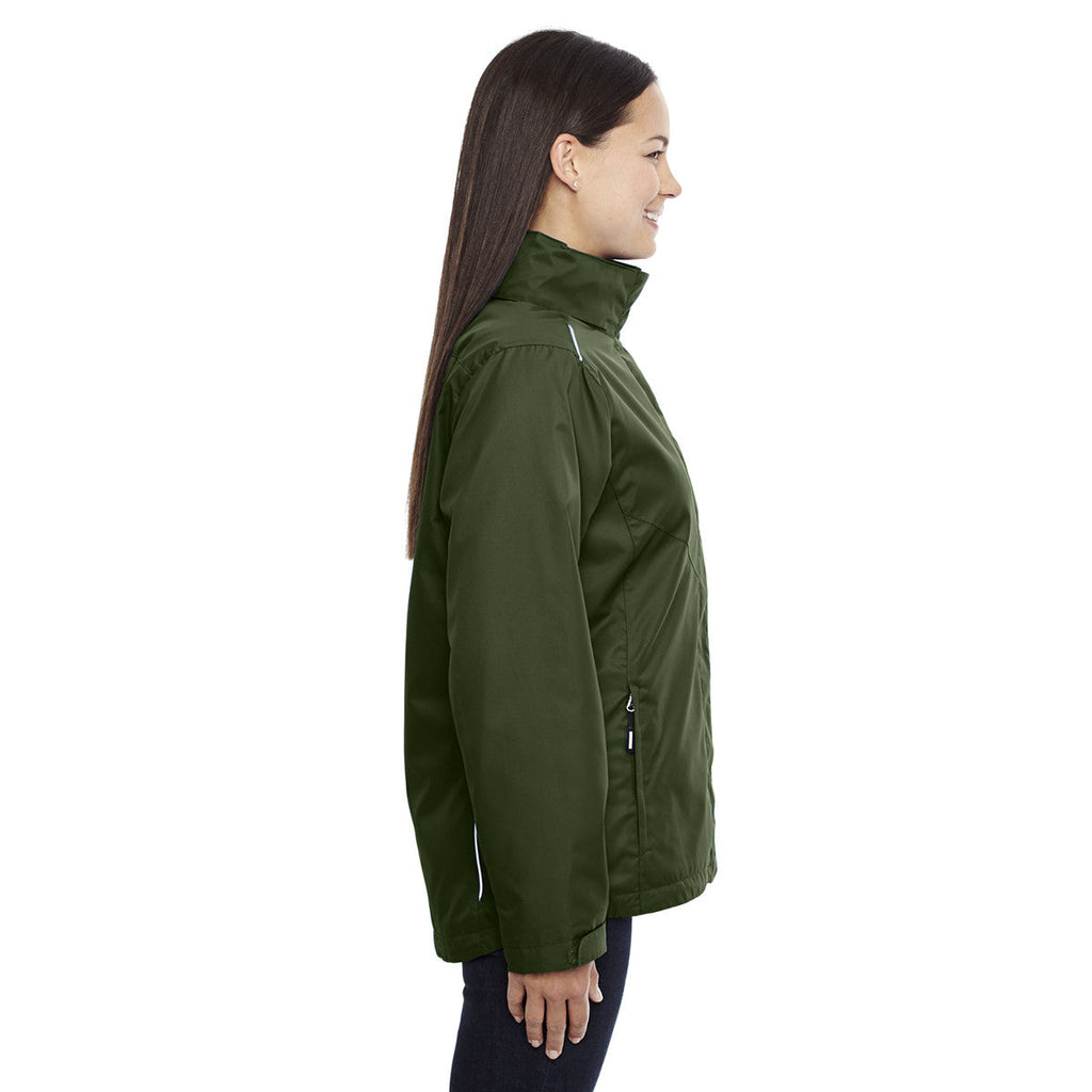 Core 365 Core 365 Women's Forest Green Region 3-in-1 Jacket with Fleece Liner