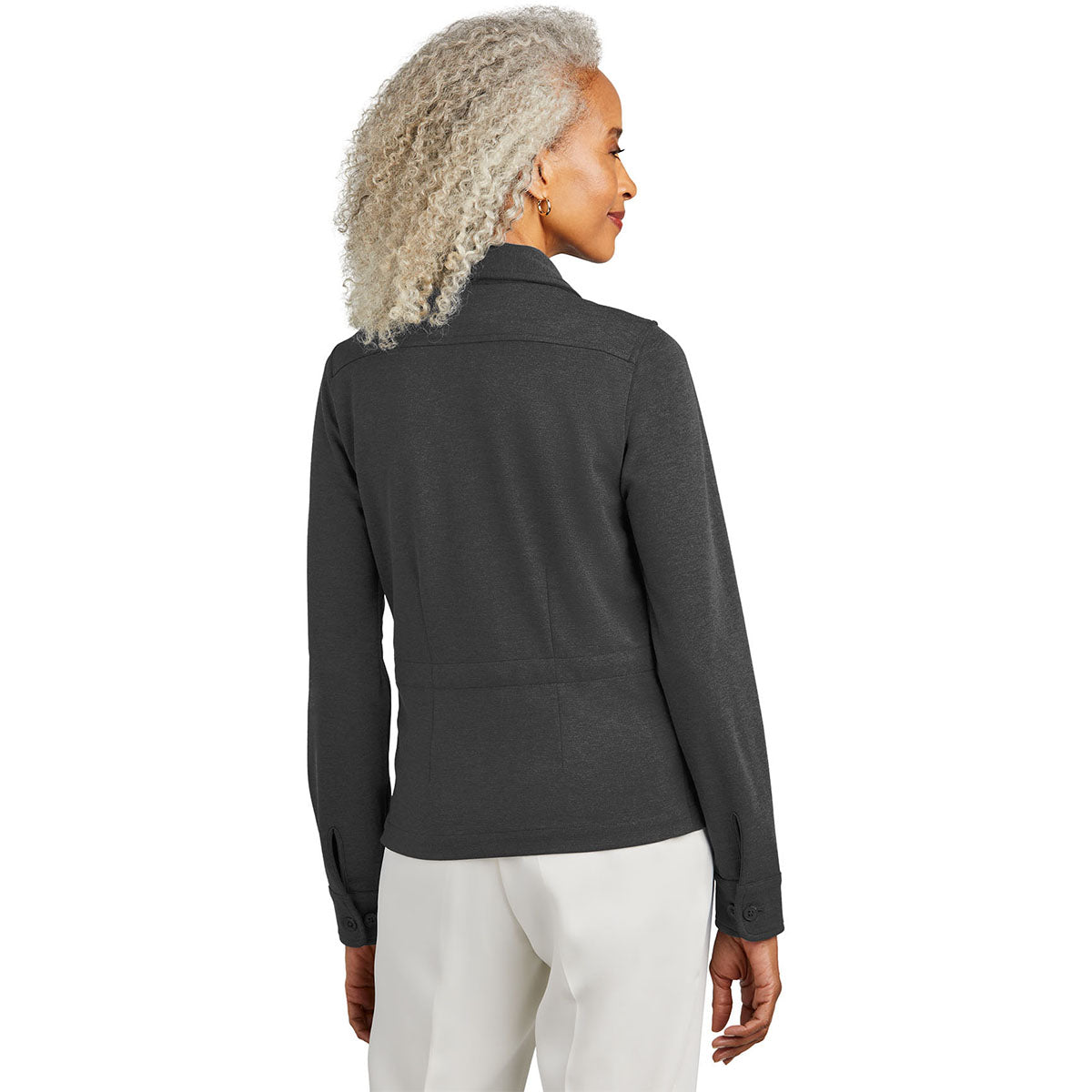 Brooks Brothers Brooks Brothers Women's Windsor Grey Heather Mid-Layer Stretch Button Jacket