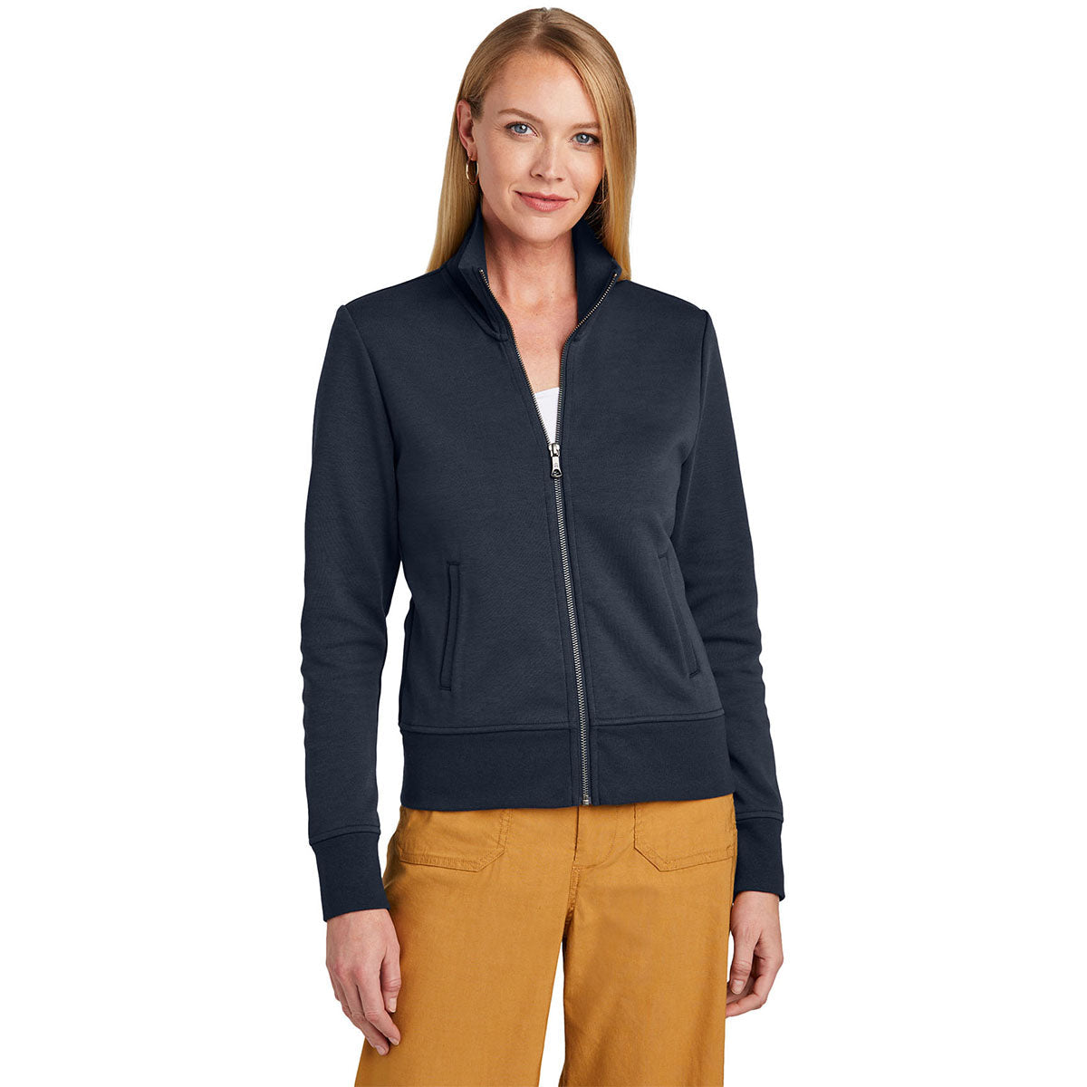 Brooks Brothers Brooks Brothers Women's Night Navy Double-Knit Full Zip