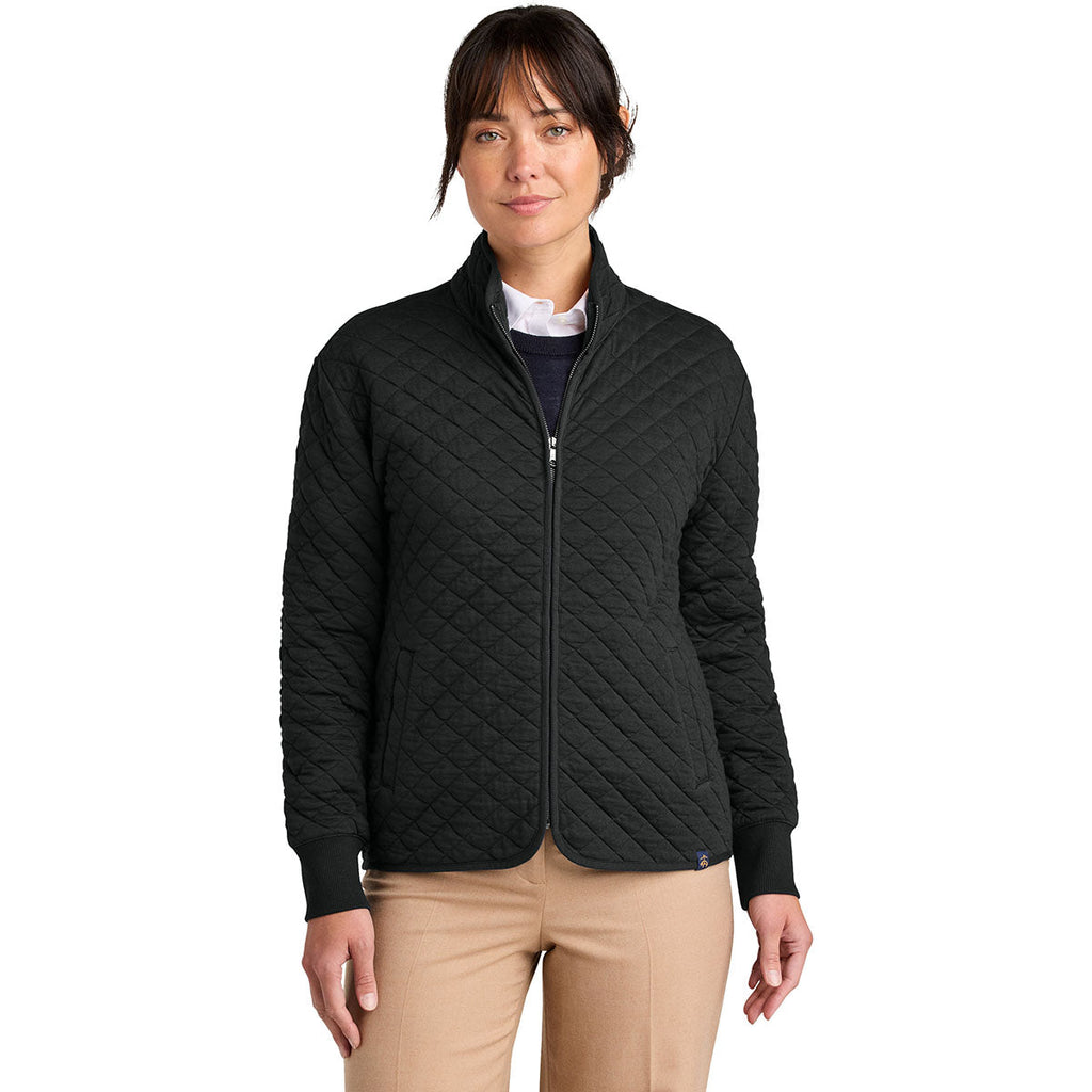 Brooks Brothers Brooks Brothers Women's Deep Black Diamond Quilt Full-Zip