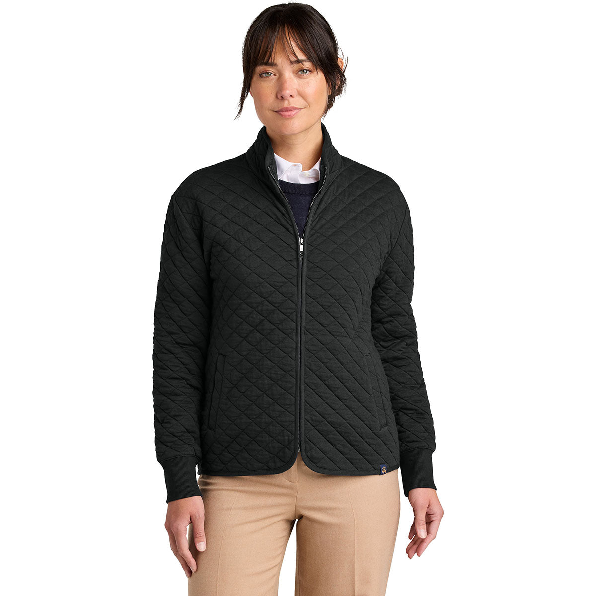 Brooks Brothers Brooks Brothers Women's Deep Black Diamond Quilt Full-Zip