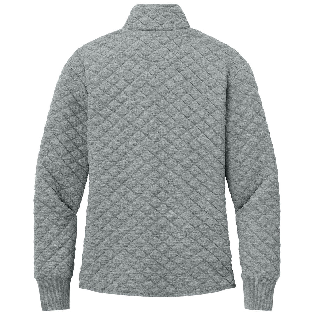 Brooks Brothers Brooks Brothers Women's Light Shadow Grey Heather Diamond Quilt Full-Zip