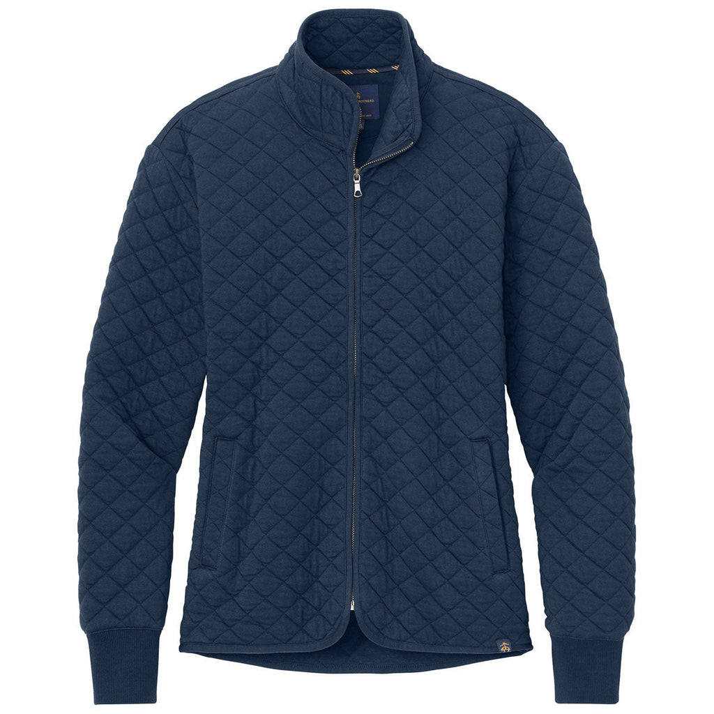 Brooks Brothers Brooks Brothers Women's Navy Blazer Diamond Quilt Full-Zip