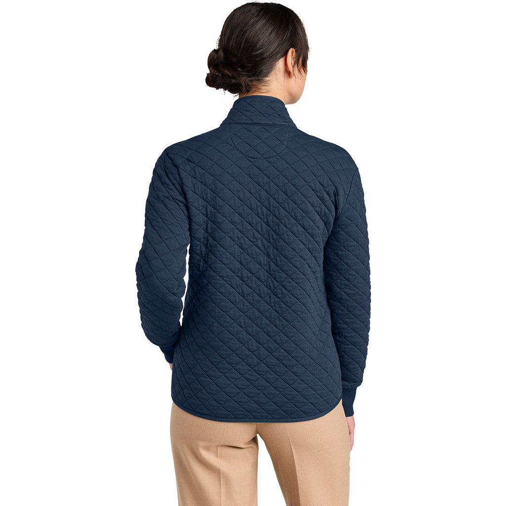 Brooks Brothers Brooks Brothers Women's Navy Blazer Diamond Quilt Full-Zip