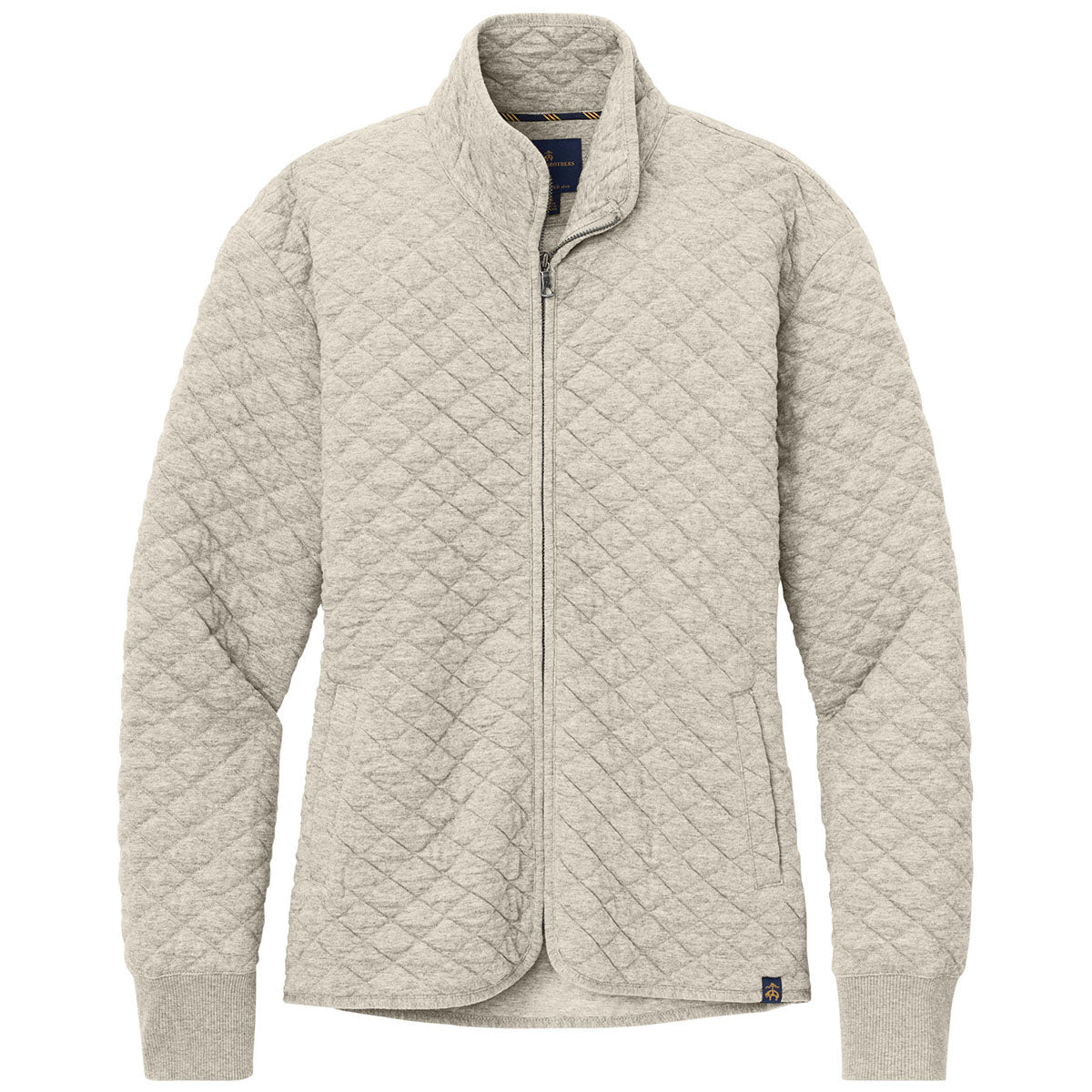 Brooks Brothers Brooks Brothers Women's Oatmeal Heather Diamond Quilt Full-Zip