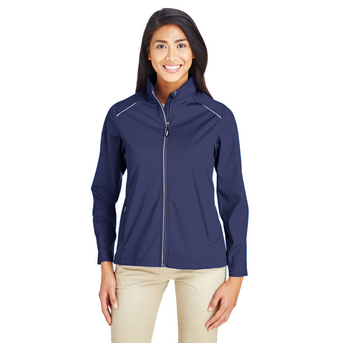 Core 365 Core 365 Women's Classic Navy Techno Lite Three-Layer Knit Tech Shell