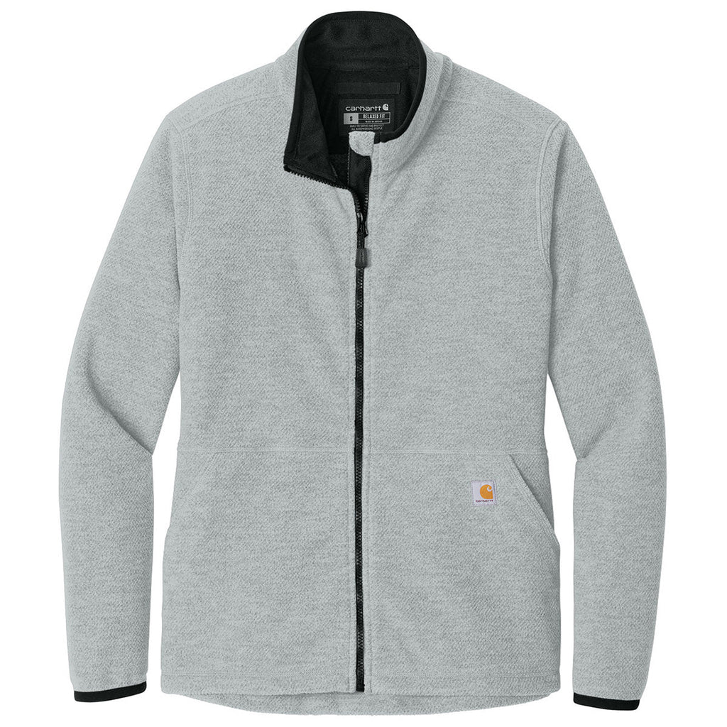Carhartt Carhartt Women's Heather Grey Textured Full-Zip Fleece Jacket