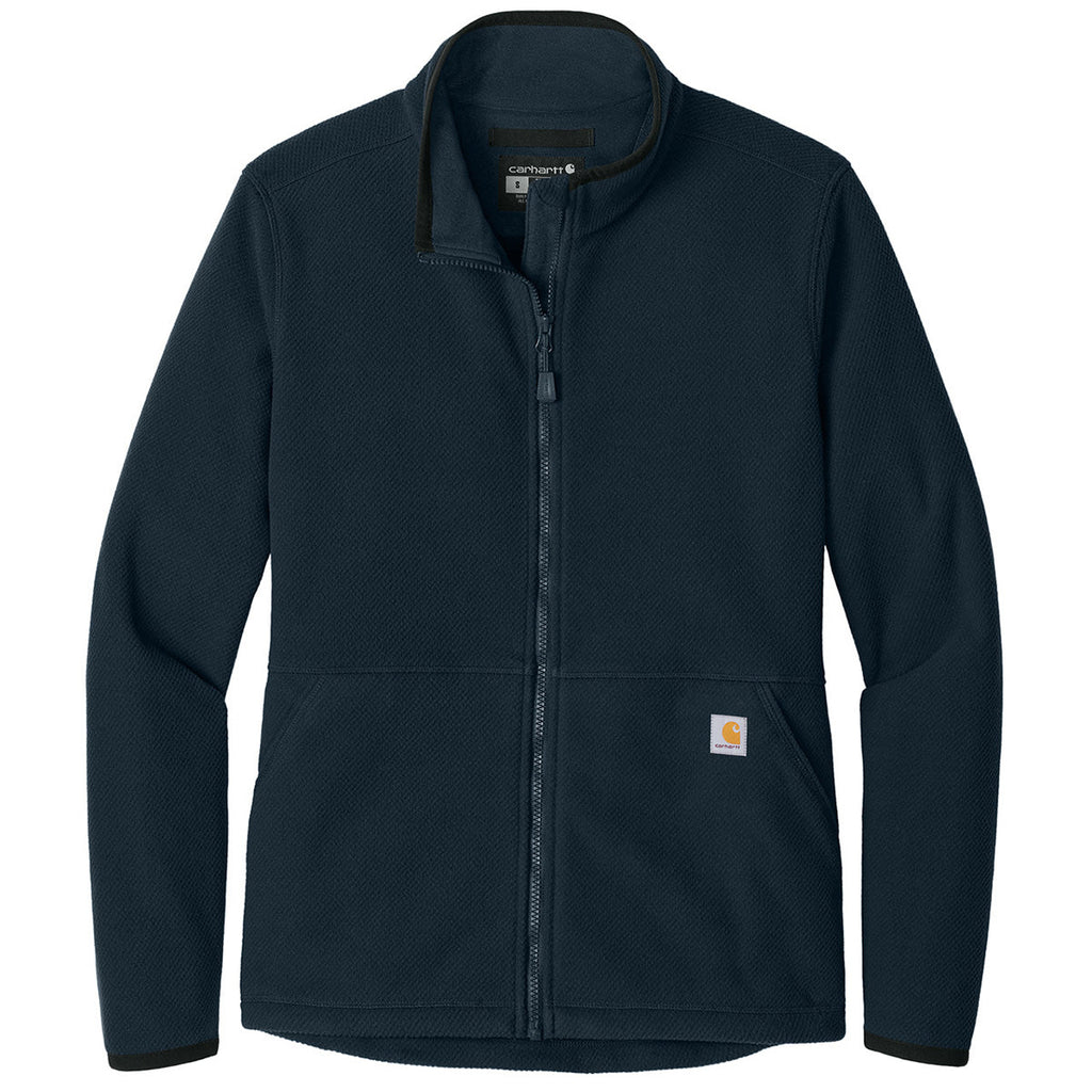 Carhartt Carhartt Women's Navy Textured Full-Zip Fleece Jacket