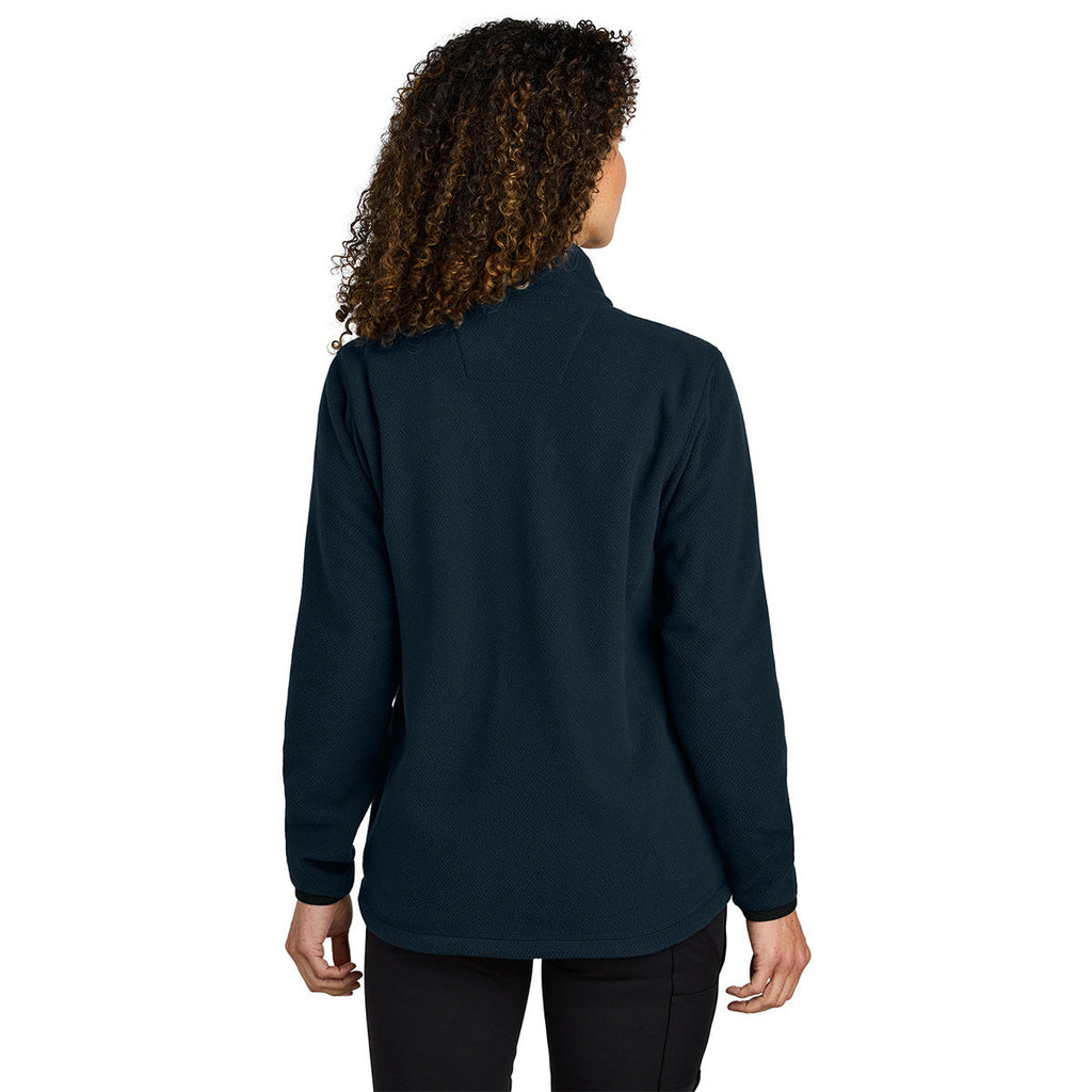 Carhartt Carhartt Women's Navy Textured Full-Zip Fleece Jacket