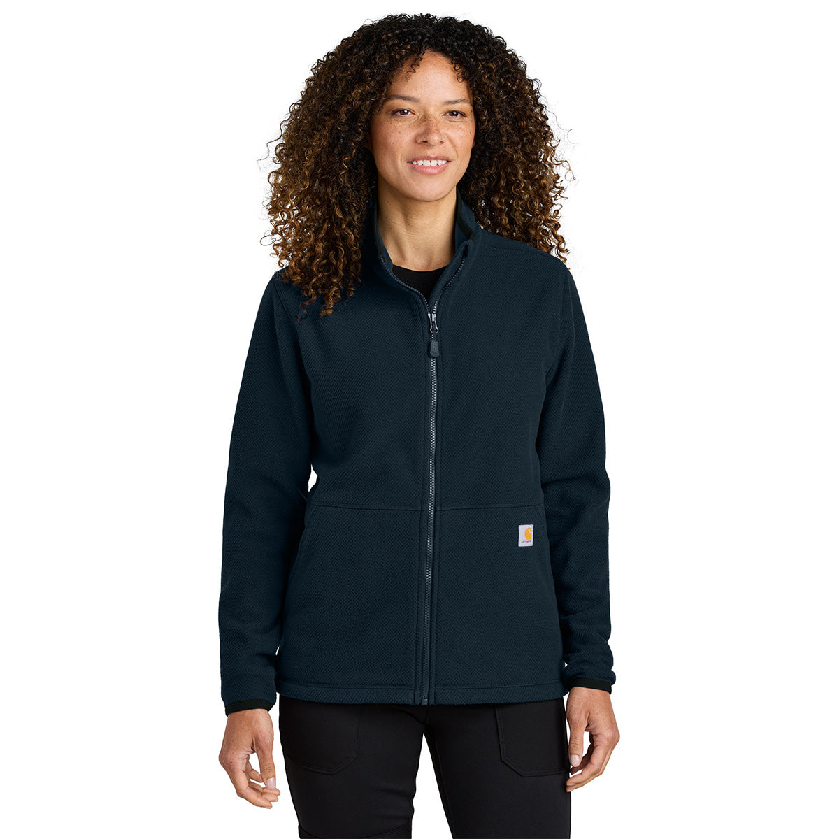 Carhartt Carhartt Women's Navy Textured Full-Zip Fleece Jacket