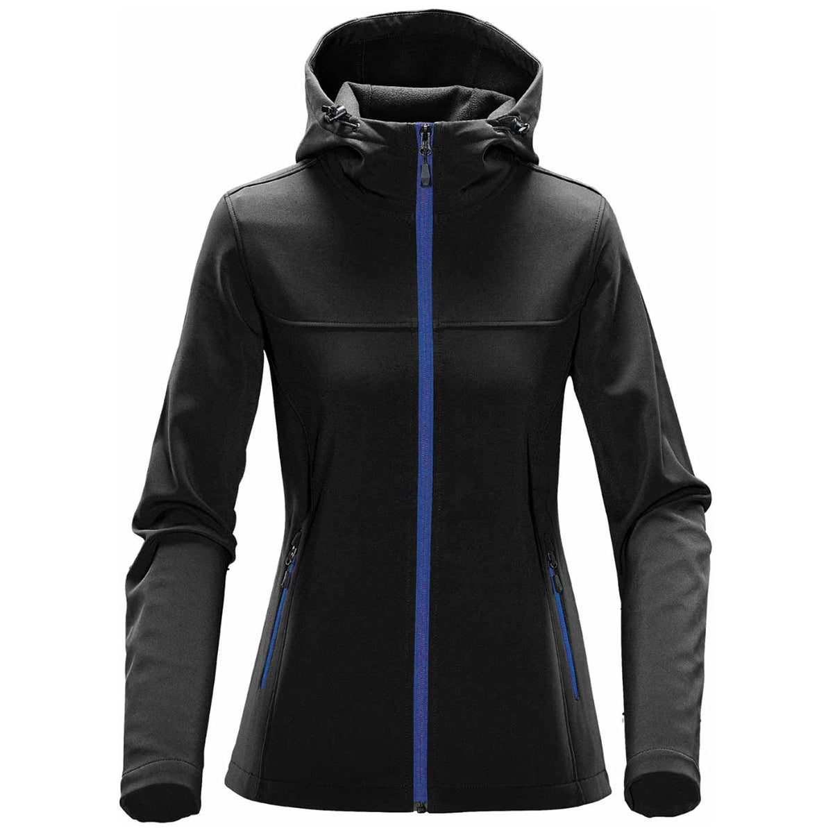 Stormtech Authentic Stormtech Women's Black/Azure Blue Orbiter Softshell Hoody