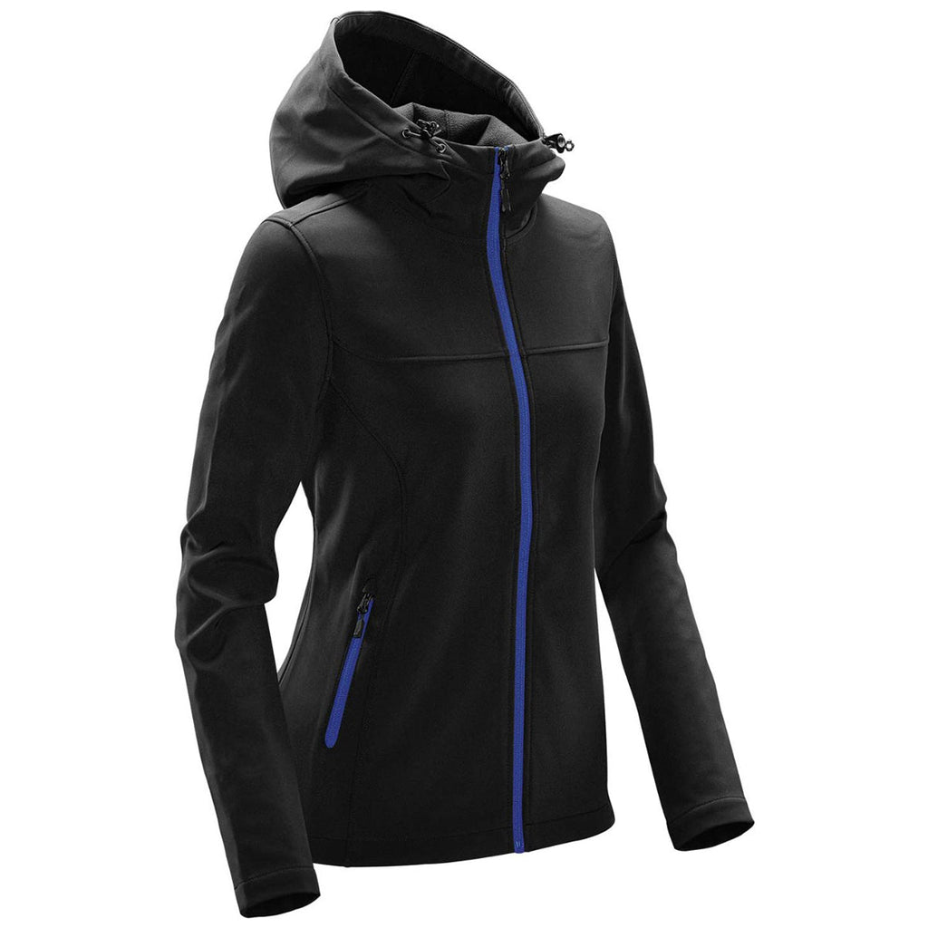 Stormtech Authentic Stormtech Women's Black/Azure Blue Orbiter Softshell Hoody