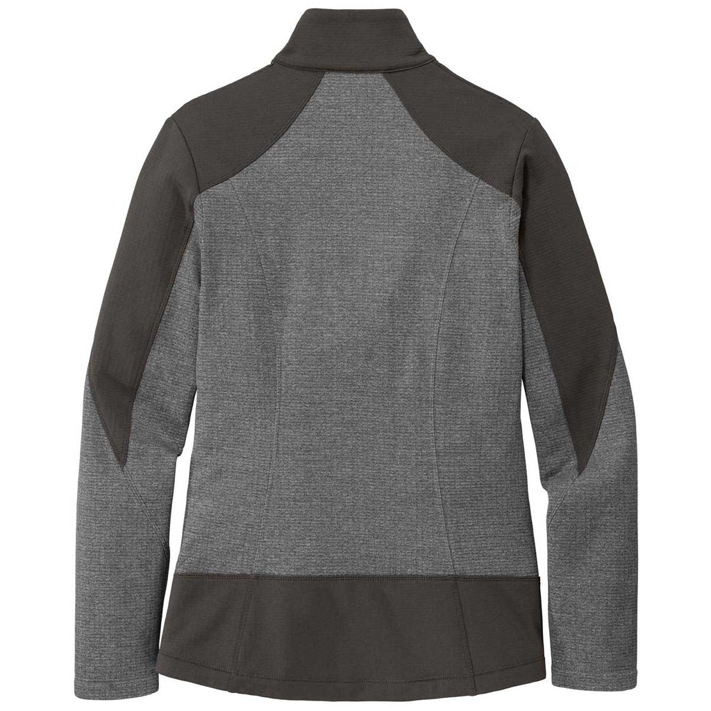 Port Authority Authentic Port Authority Women's Grey Smoke Heather/Grey Smoke Grid Fleece Jacket
