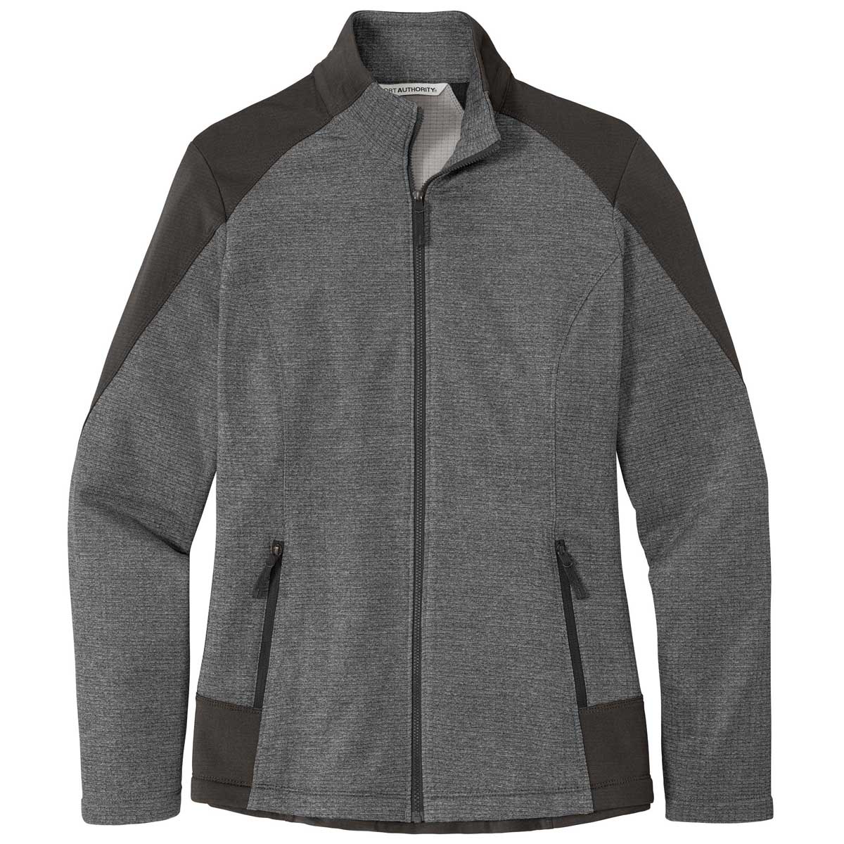 Port Authority Authentic Port Authority Women's Grey Smoke Heather/Grey Smoke Grid Fleece Jacket
