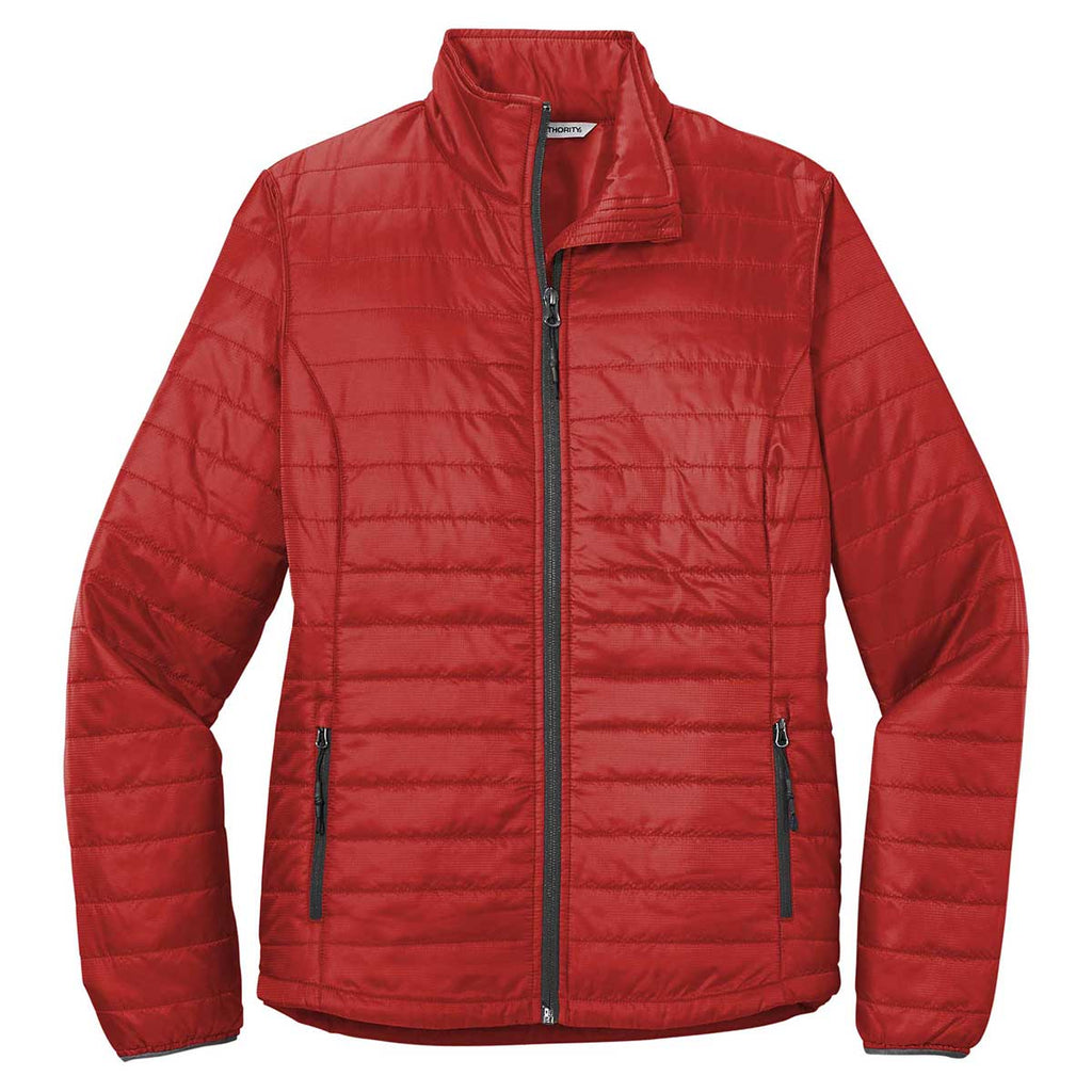 Port Authority Authentic Port Authority Women's Fire Red/ Graphite Packable Puffy Jacket