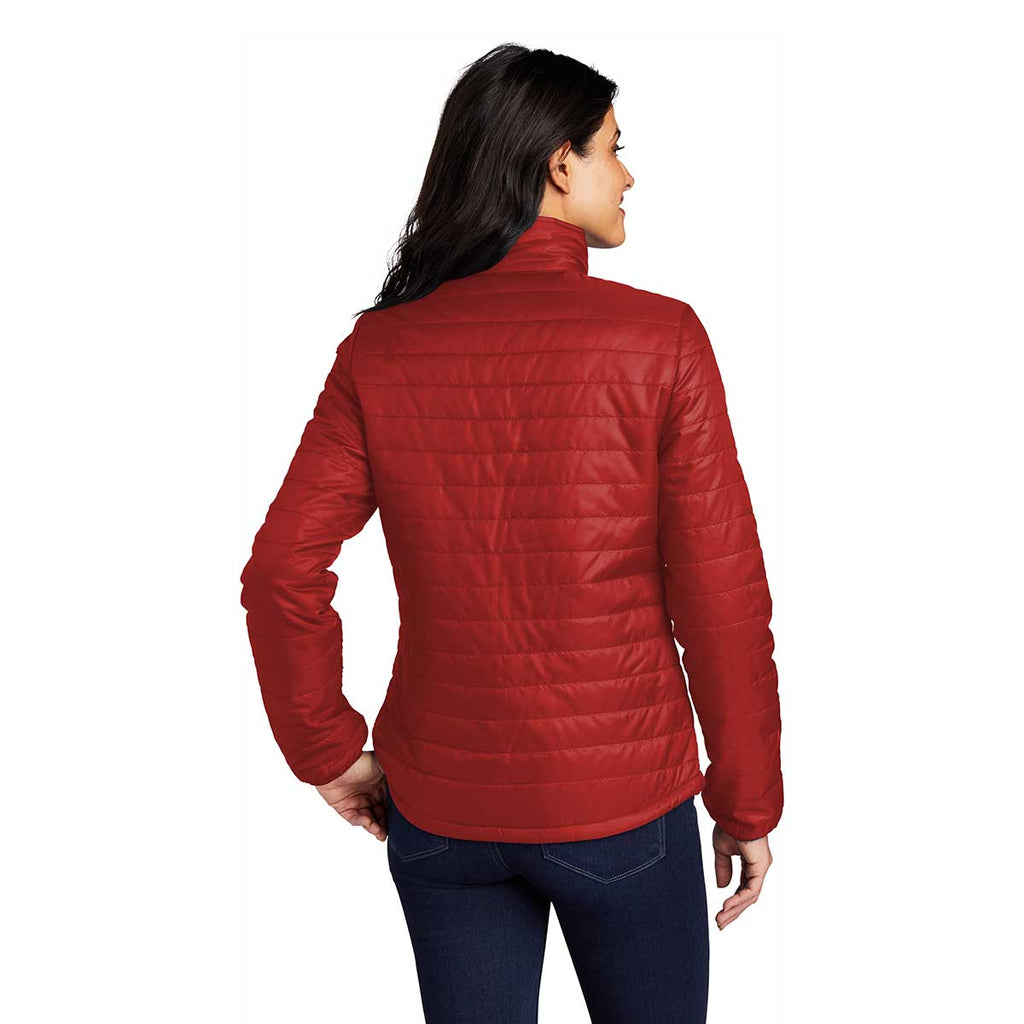 Port Authority Authentic Port Authority Women's Fire Red/ Graphite Packable Puffy Jacket