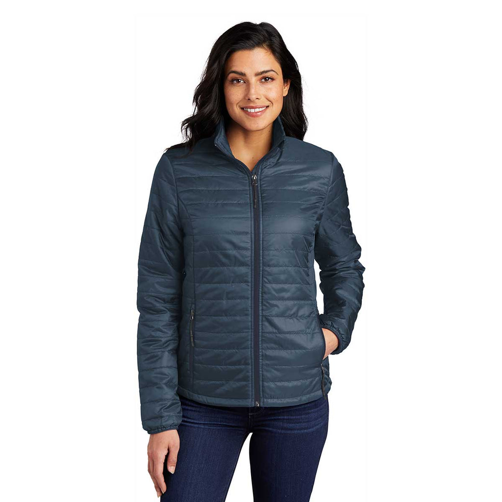 Port Authority Classic Port Authority Women's Regatta Blue/ River Blue Packable Puffy Jacket