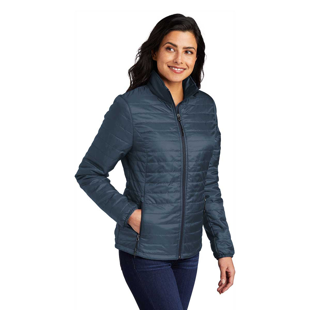 Port Authority Classic Port Authority Women's Regatta Blue/ River Blue Packable Puffy Jacket