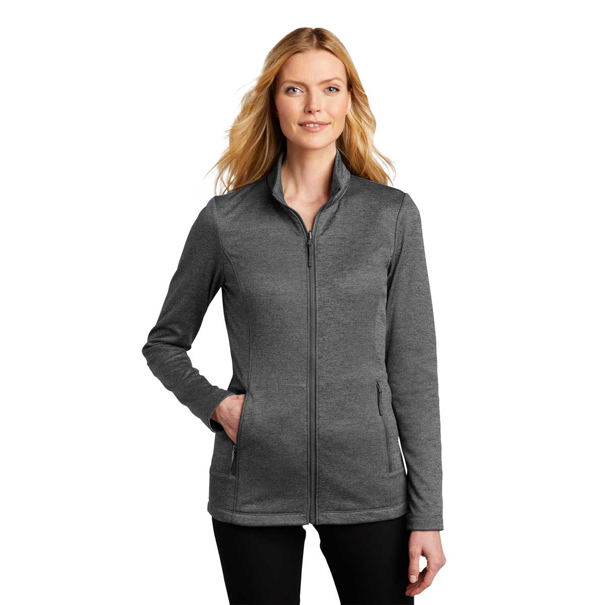 Port Authority Classic Port Authority Women's Sterling Grey Heather Collective Striated Fleece Jacket