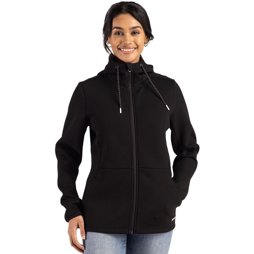 Cutter & Buck Cutter & Buck Women's Black Roam Epic Comfort Recycled Full Zip Hooded Jacket