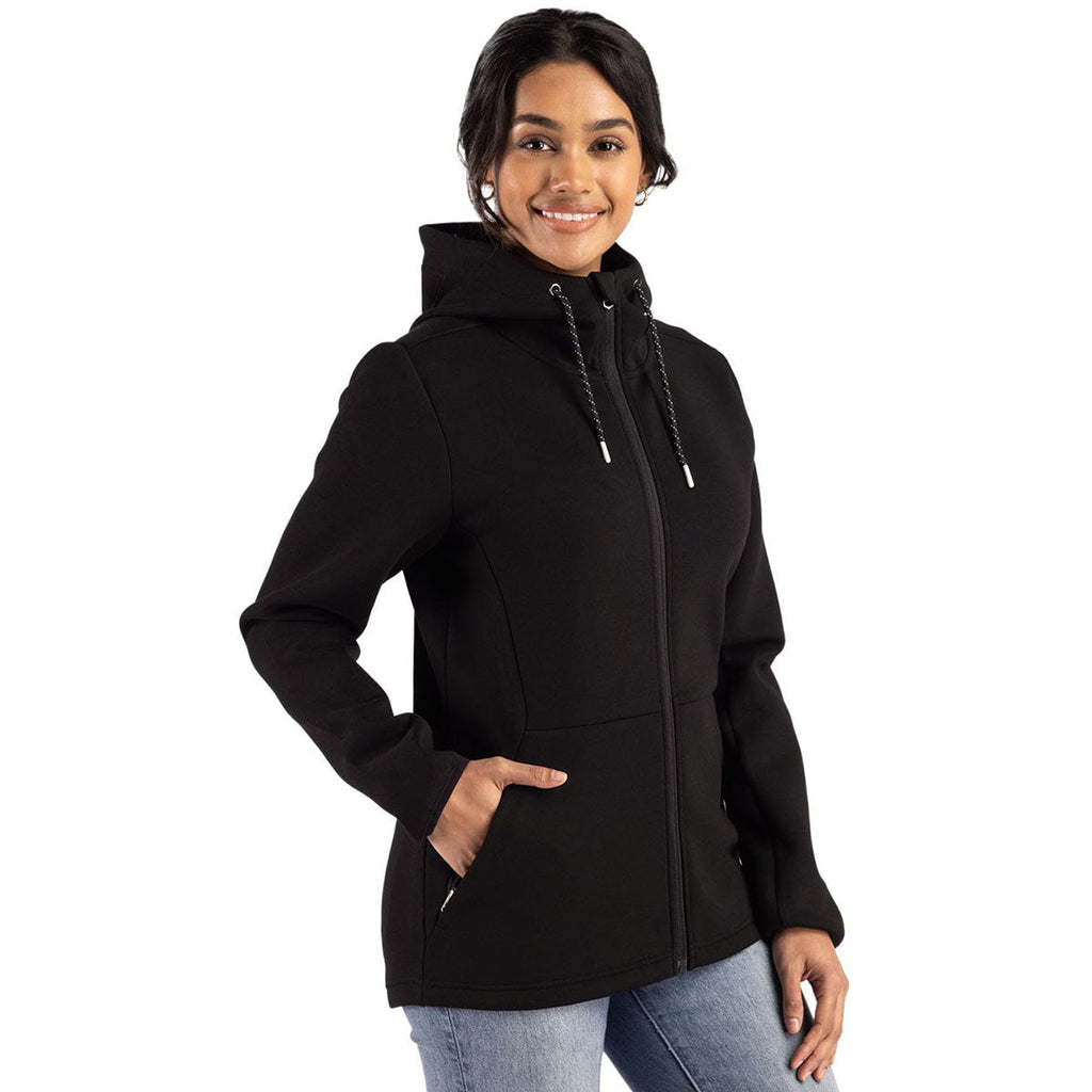 Cutter & Buck Cutter & Buck Women's Black Roam Epic Comfort Recycled Full Zip Hooded Jacket