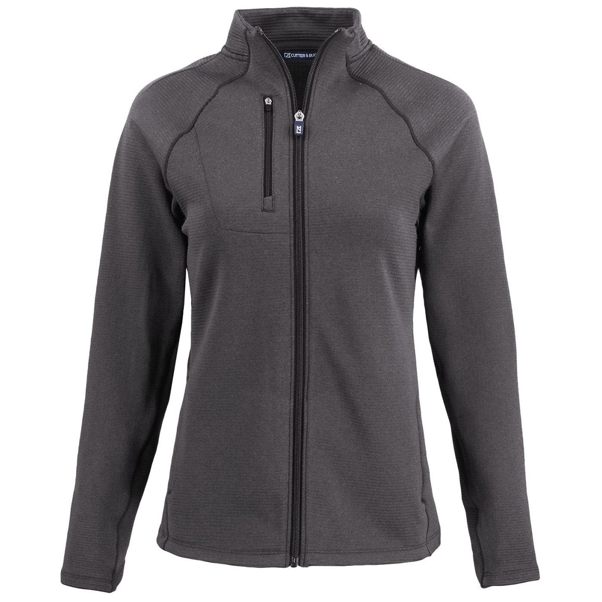 Cutter & Buck Cutter & Buck Women's Black Heather Peshastin Fleece Recycled Full Zip Jacket