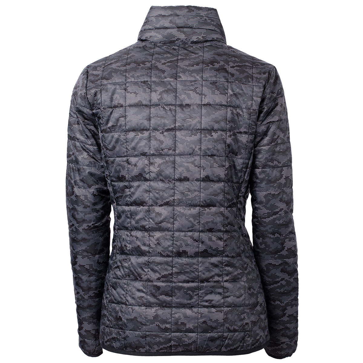 Cutter & Buck Cutter & Buck Women's Black Rainier Primaloft Eco Insulated Full Zip Printed Puffer Jacket