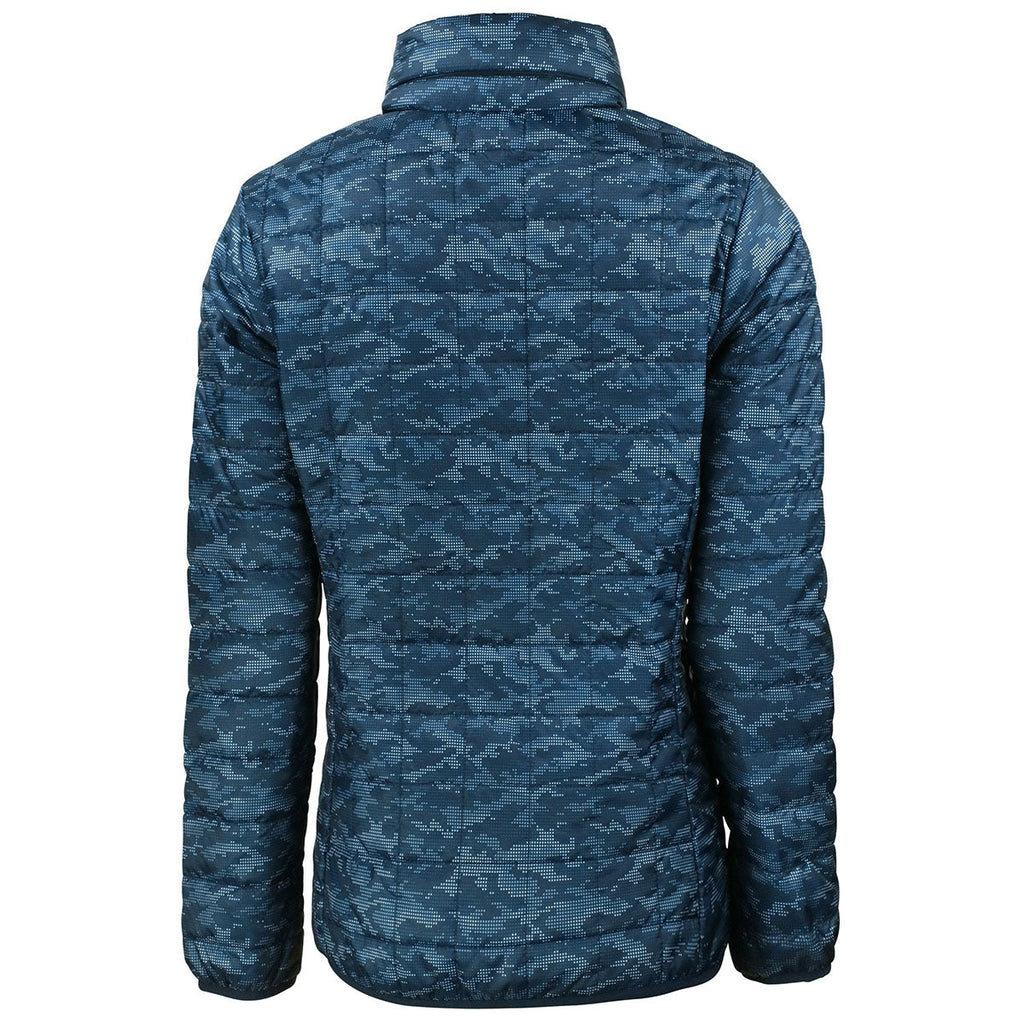 Cutter & Buck Cutter & Buck Women's Dark Navy Rainier Primaloft Eco Insulated Full Zip Printed Puffer Jacket