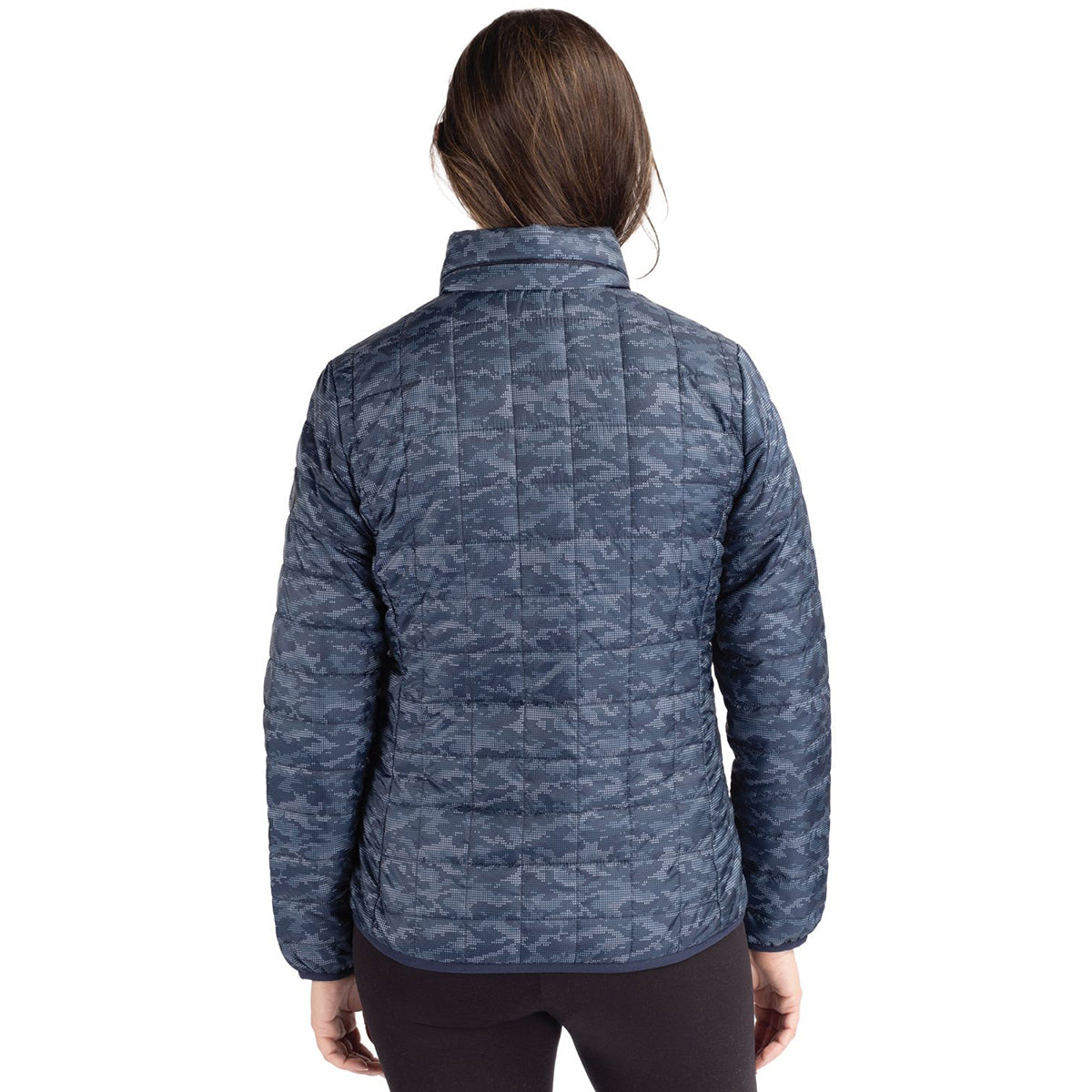 Cutter & Buck Cutter & Buck Women's Dark Navy Rainier Primaloft Eco Insulated Full Zip Printed Puffer Jacket