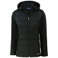 Cutter & Buck Cutter & Buck Women's Black Evoke Hybrid Eco Softshell Recycled Full Zip Hooded Jacket