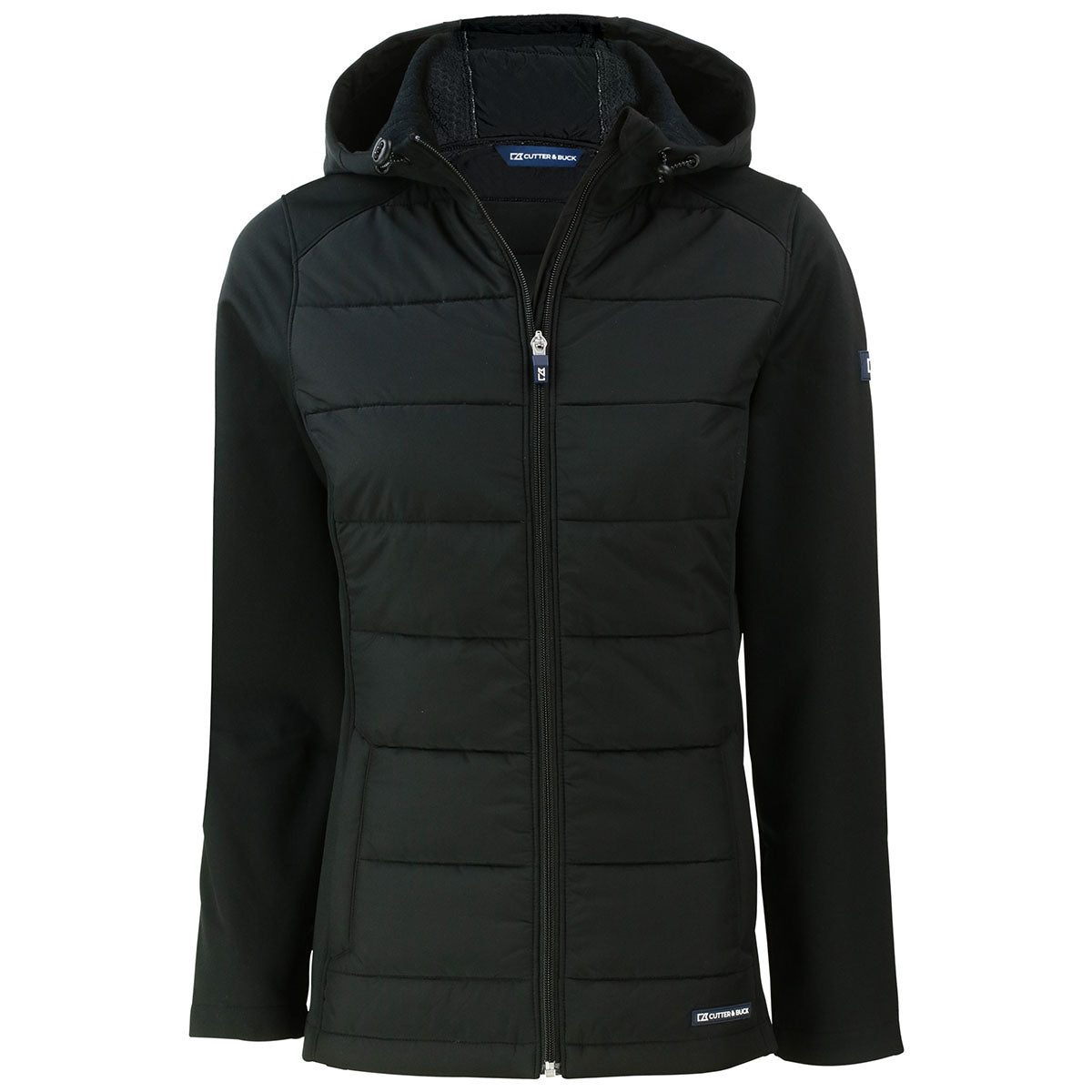 Cutter & Buck Cutter & Buck Women's Black Evoke Hybrid Eco Softshell Recycled Full Zip Hooded Jacket