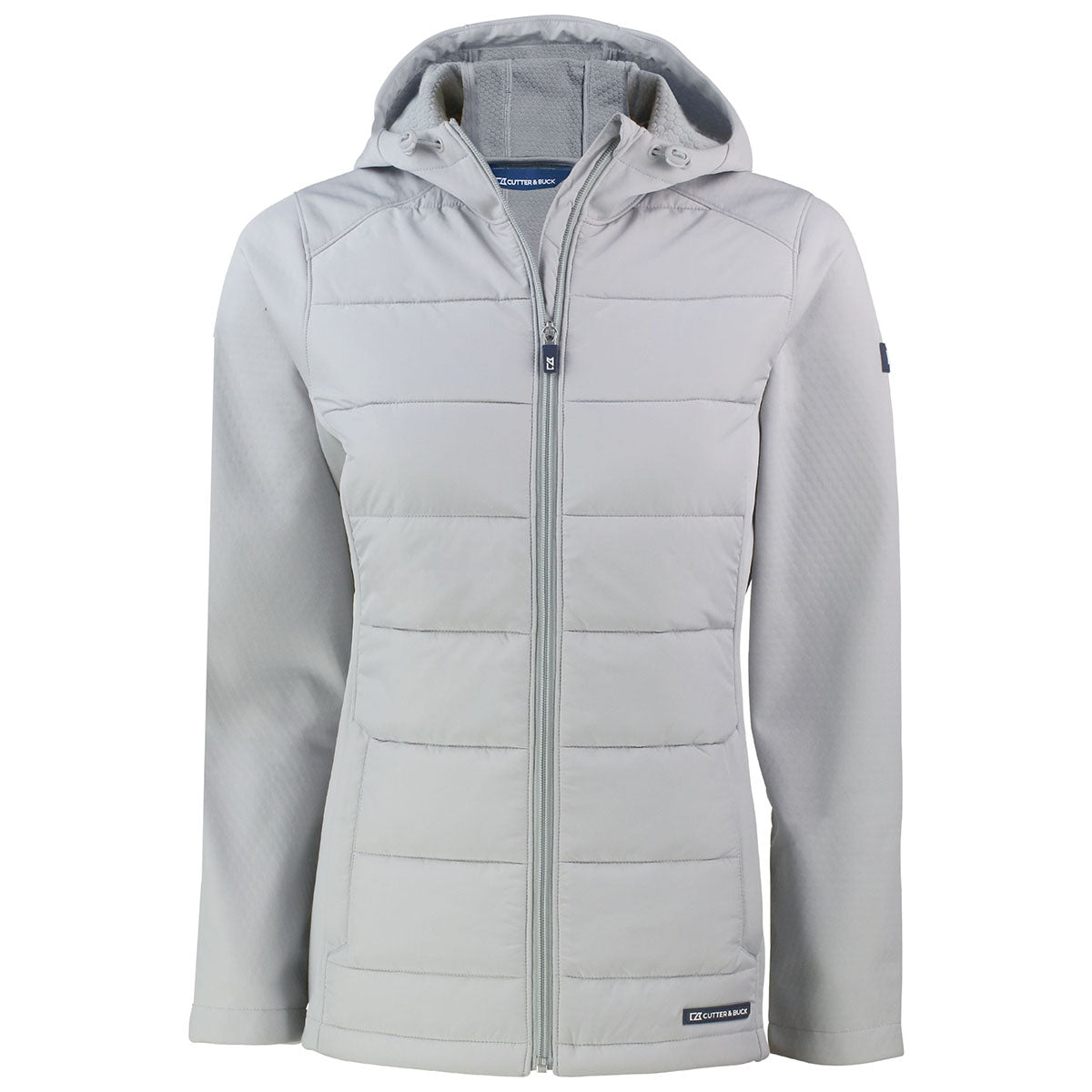 Cutter & Buck Cutter & Buck Women's CONCRETE Evoke Hybrid Eco Softshell Recycled Full Zip Hooded Jacket