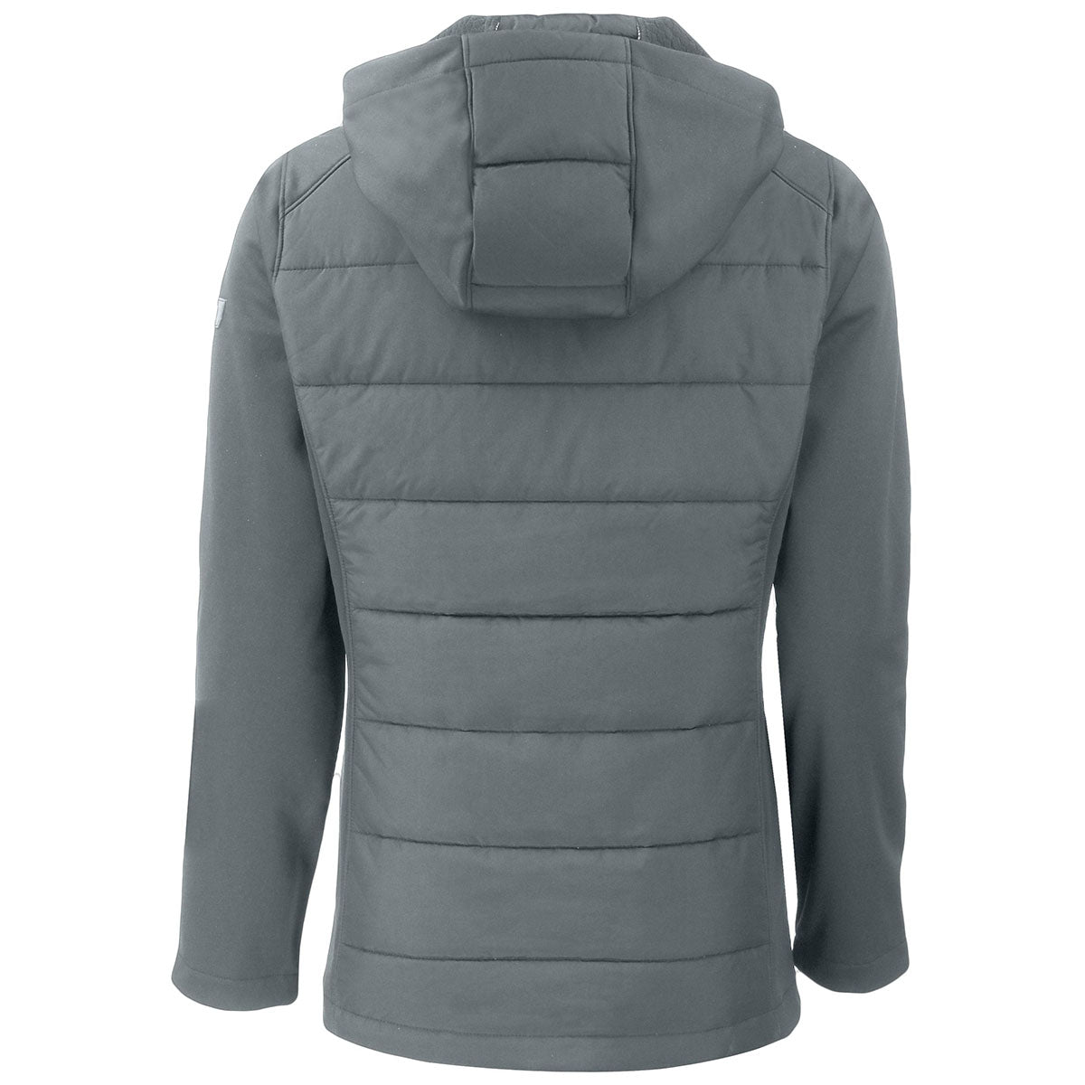 Cutter & Buck Original Cutter & Buck Women's Elemental Grey Evoke Hybrid Eco Softshell Recycled Full Zip Hooded Jacket